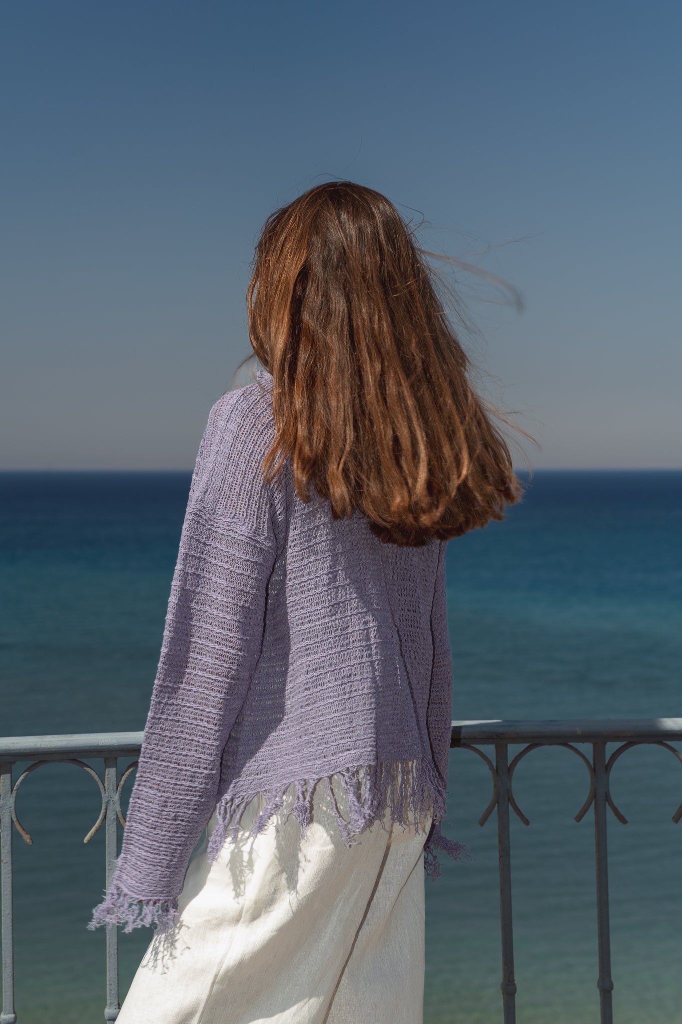 La Mer Knit Cardigan in Lilac
