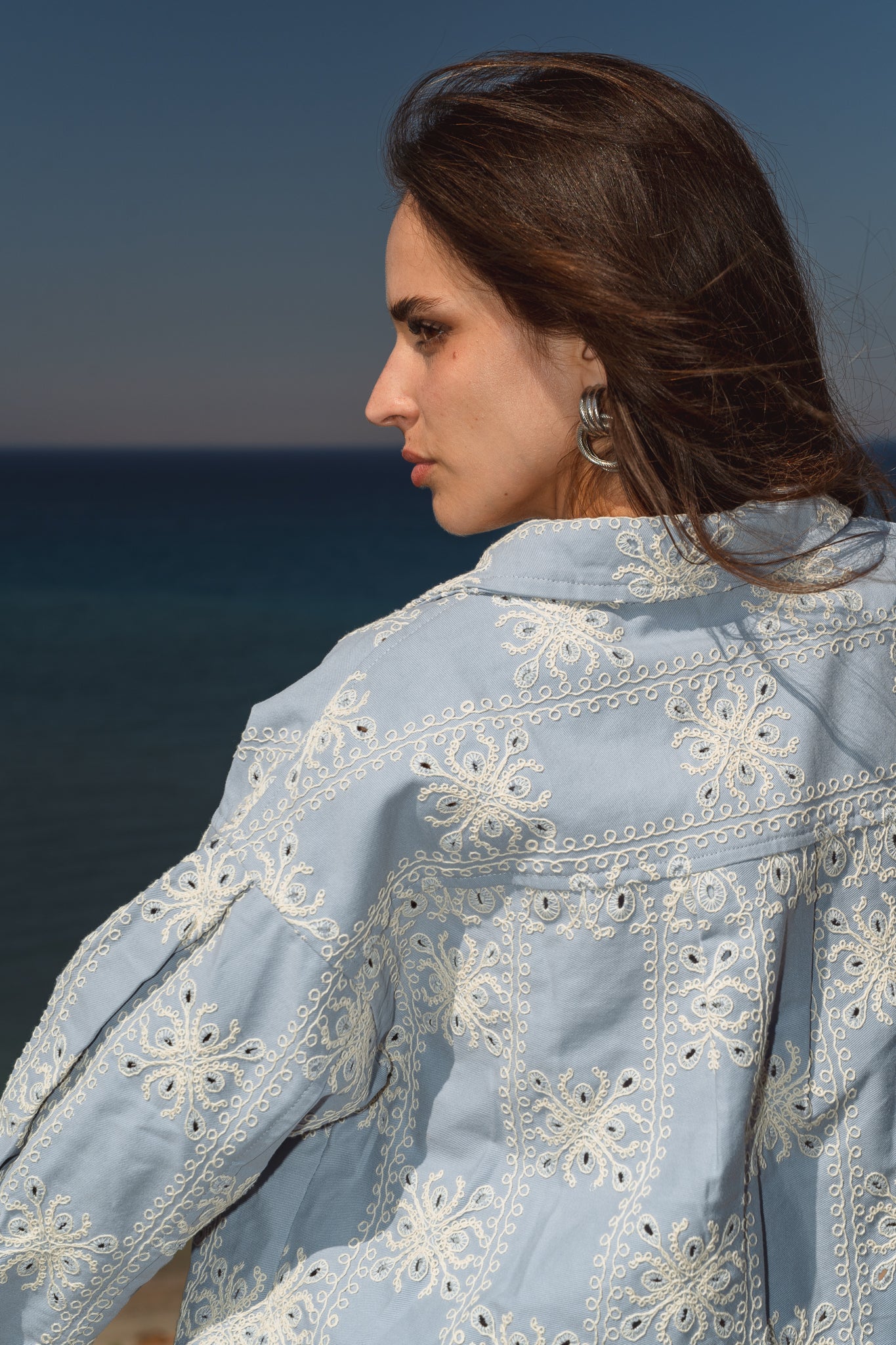 Embroidered jacket in Blue