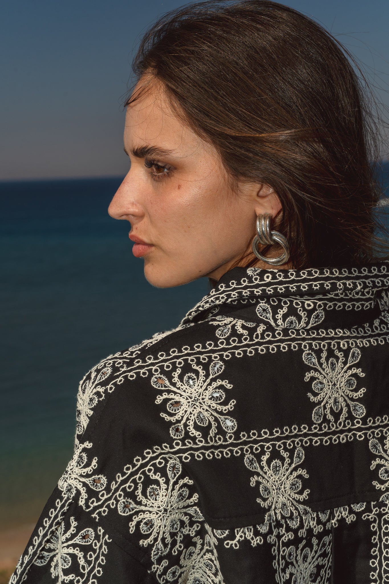 Embroidered jacket in Black