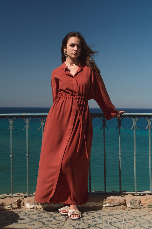 Daisy Dress in Brick