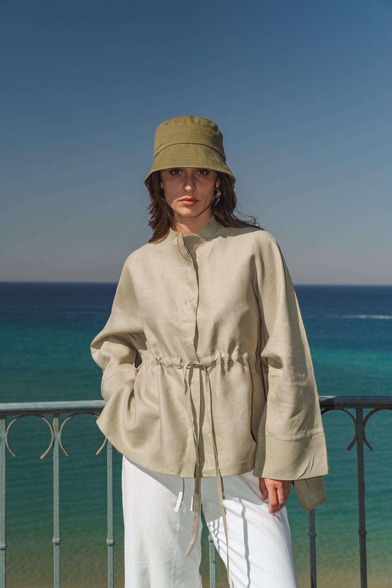 Sun-kissed Linen Blouse in Sage