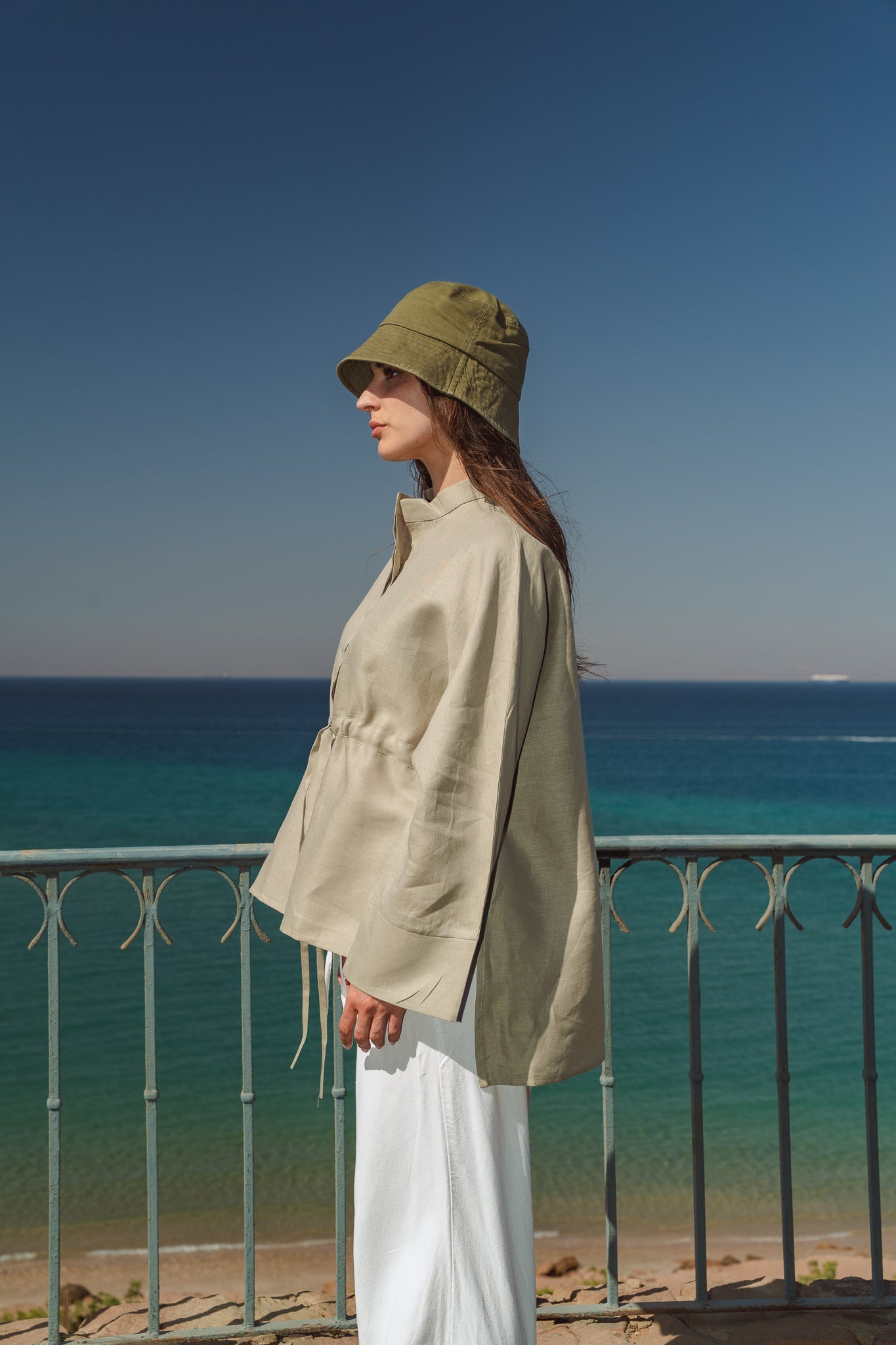 Sun-kissed Linen Blouse in Sage