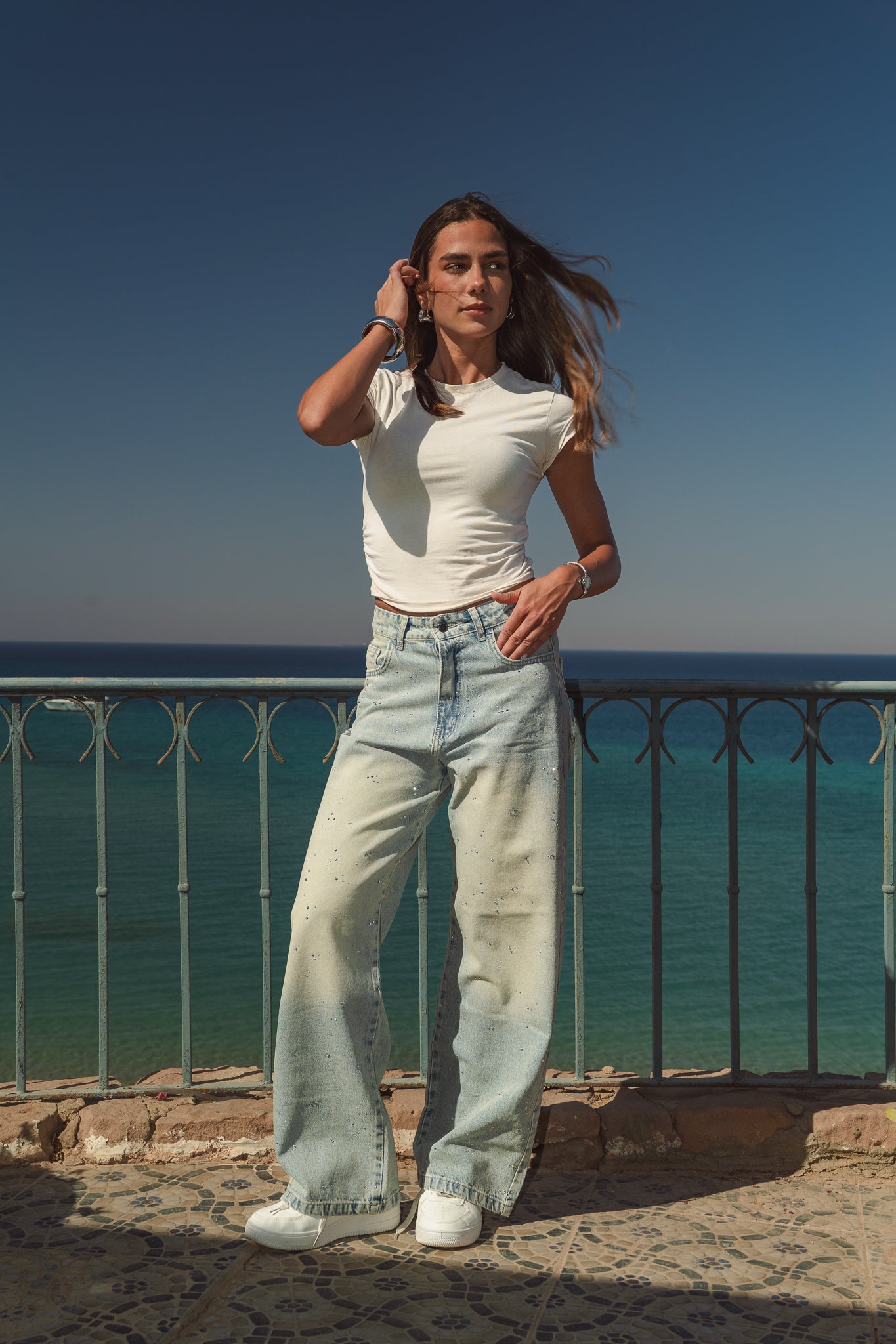 Catwalk Studded Denim Pants