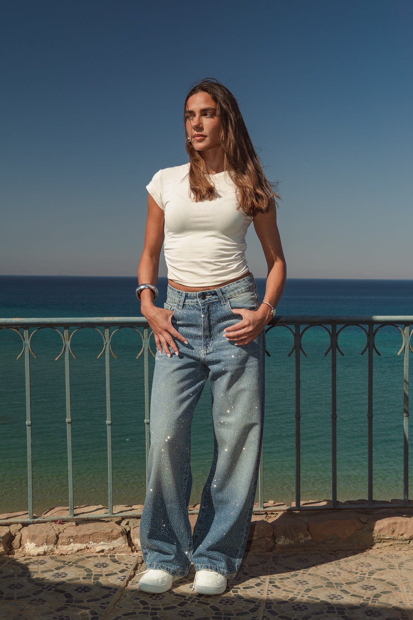The Studded Denim Pants