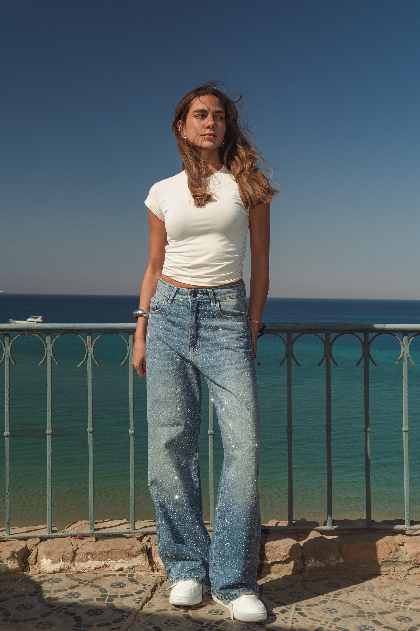 The Studded Denim Pants