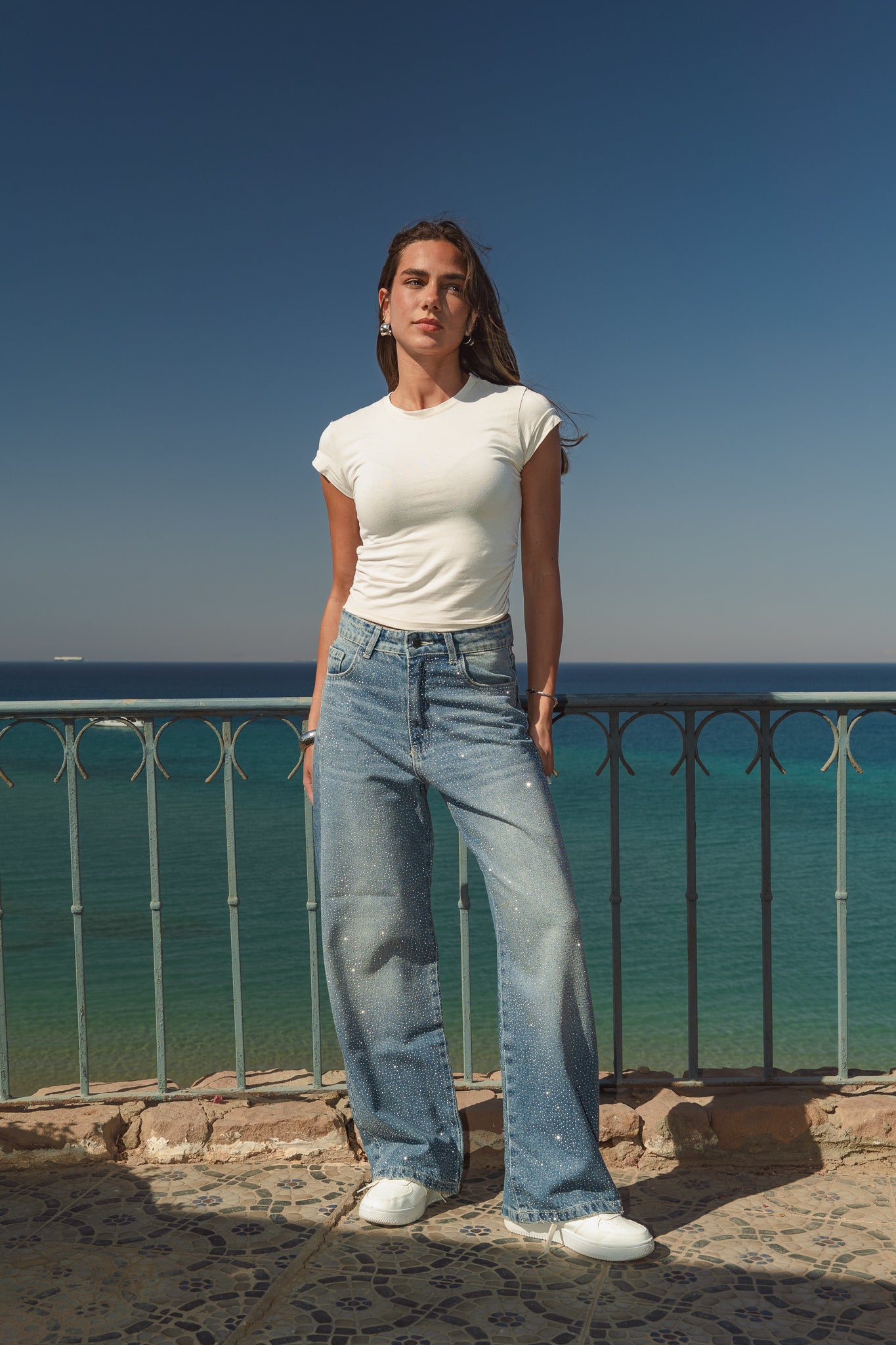 The Studded Denim Pants