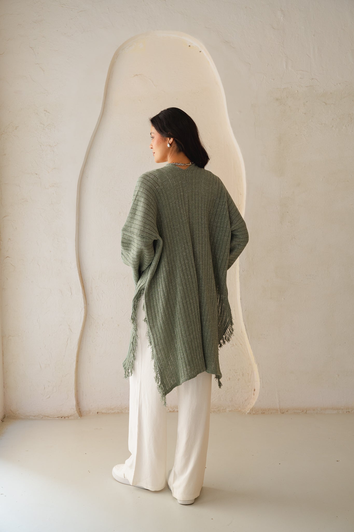 Coastline Knit Cardigan in Shimmer Mint