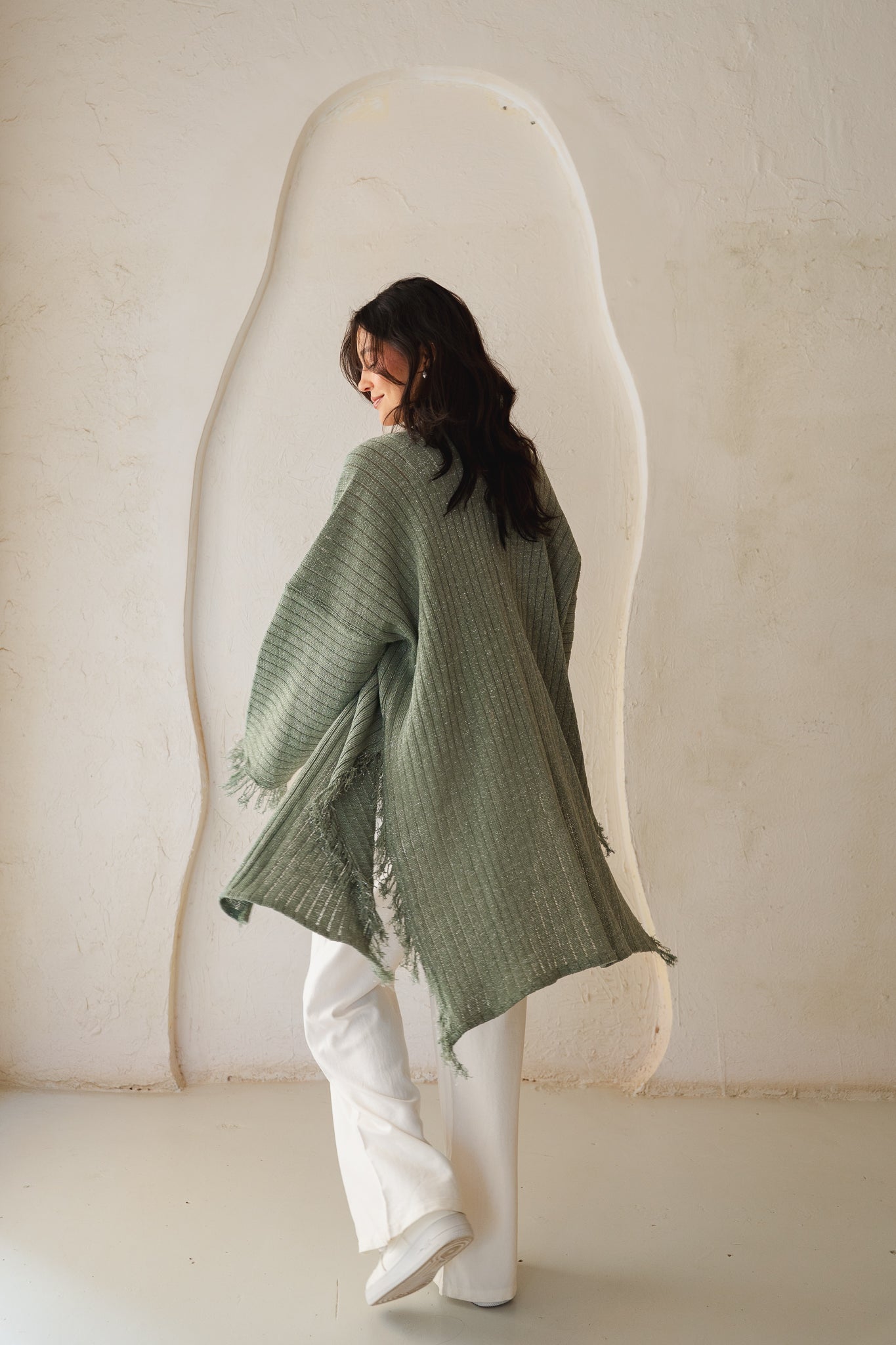 Coastline Knit Cardigan in Shimmer Mint