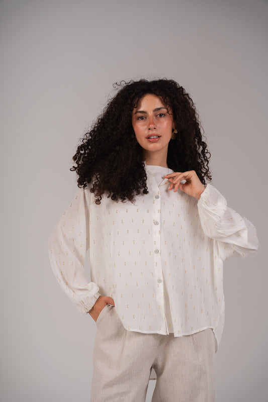 The Glimmer Blouse in Off-White