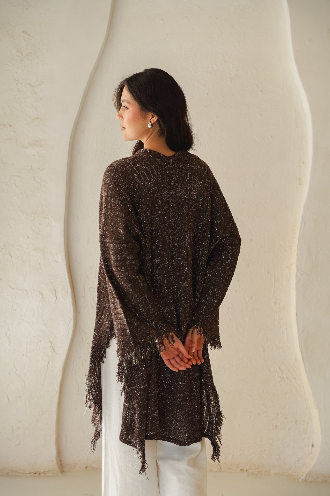 Coastline Knit Cardigan in Shimmer Brown