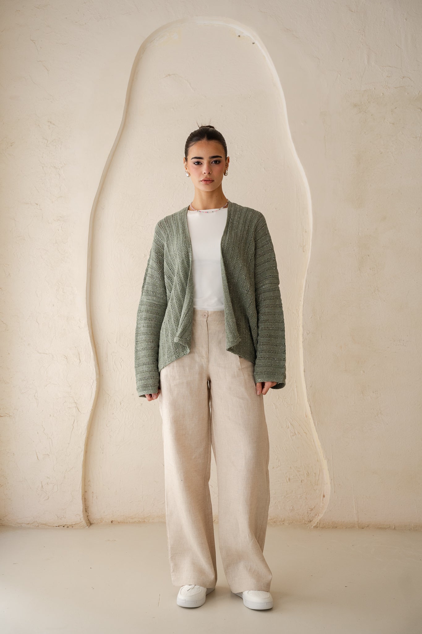 Sunbeam Knit Cardigan in Shimmer Mint