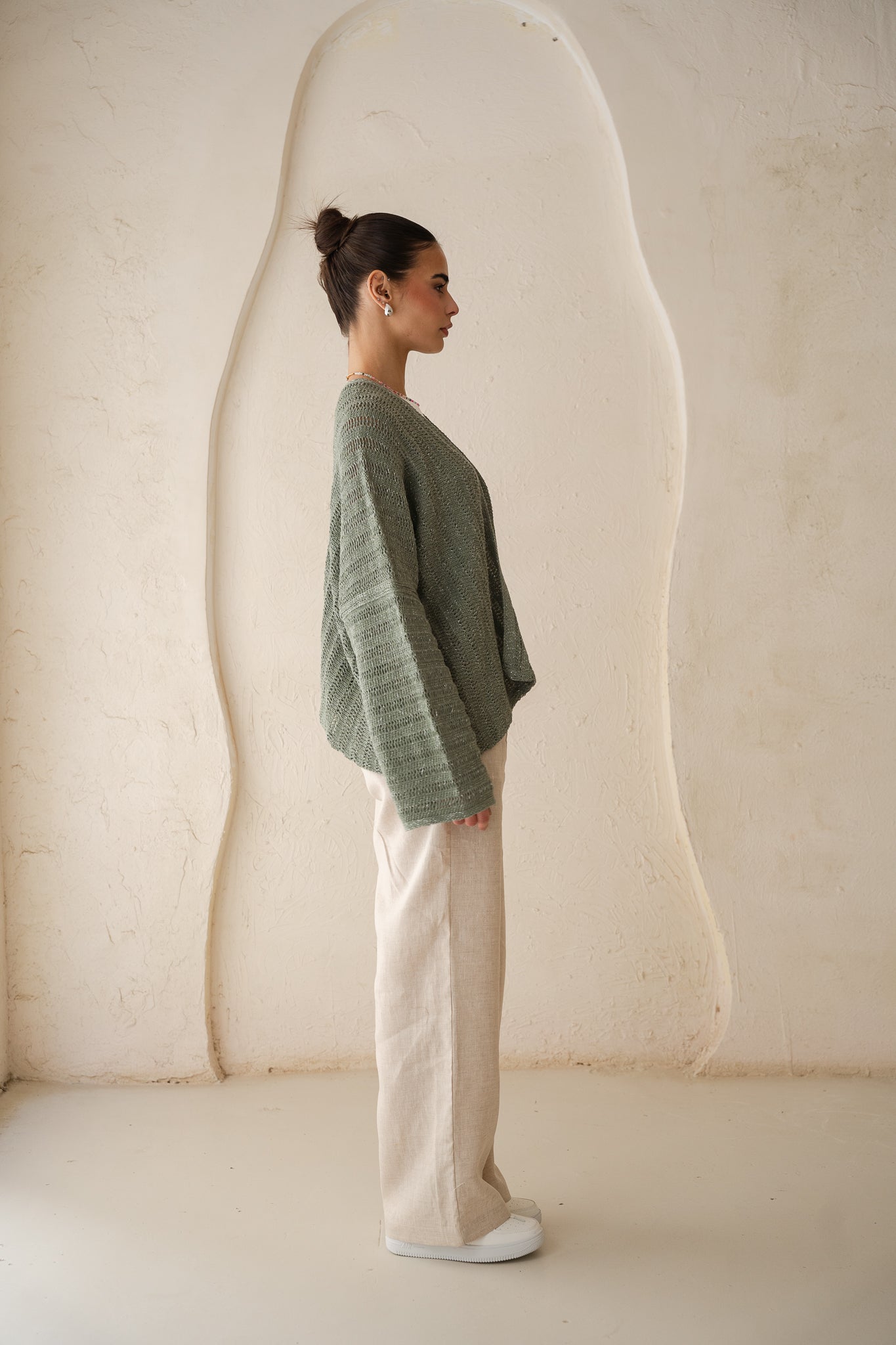 Sunbeam Knit Cardigan in Shimmer Mint