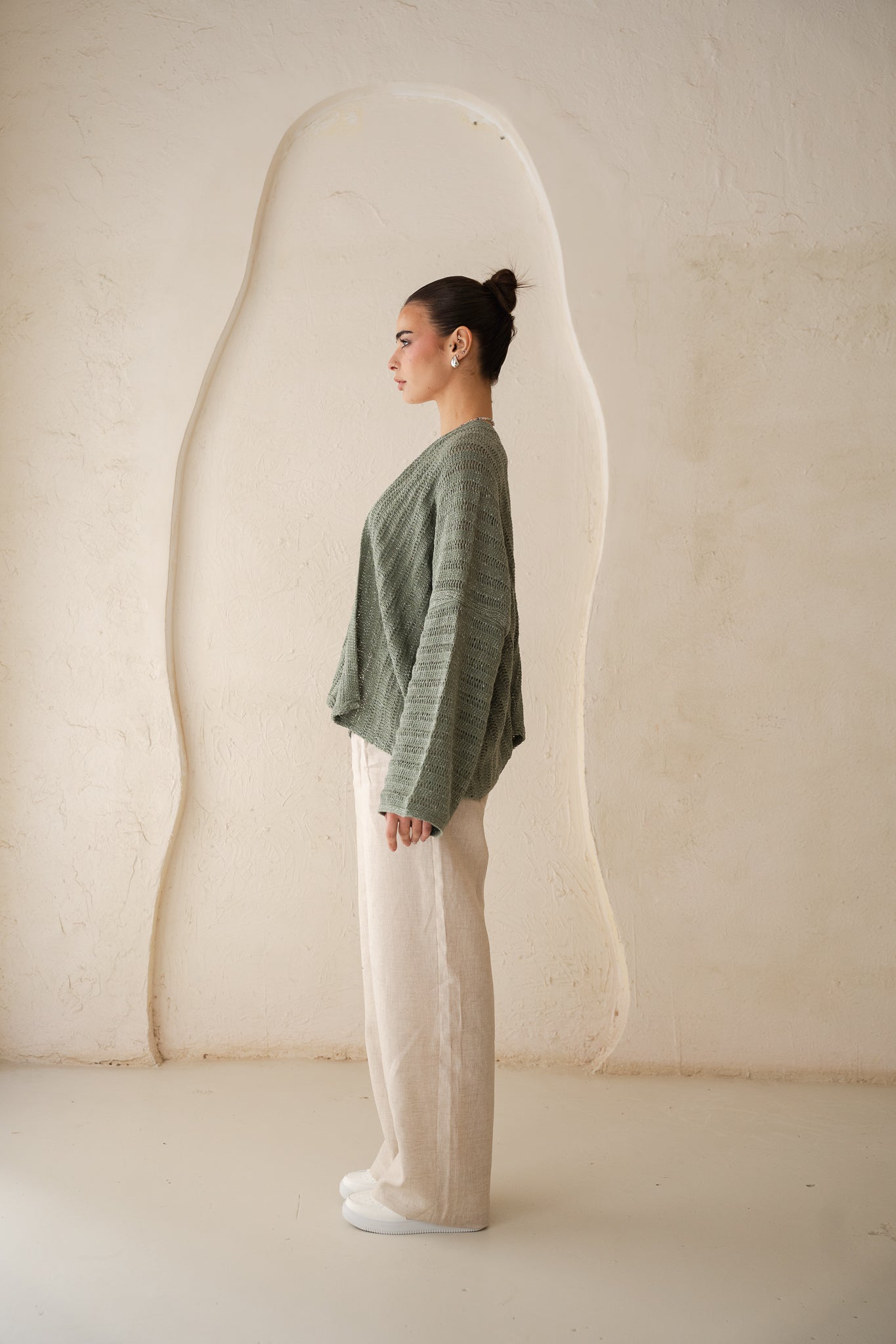 Sunbeam Knit Cardigan in Shimmer Mint
