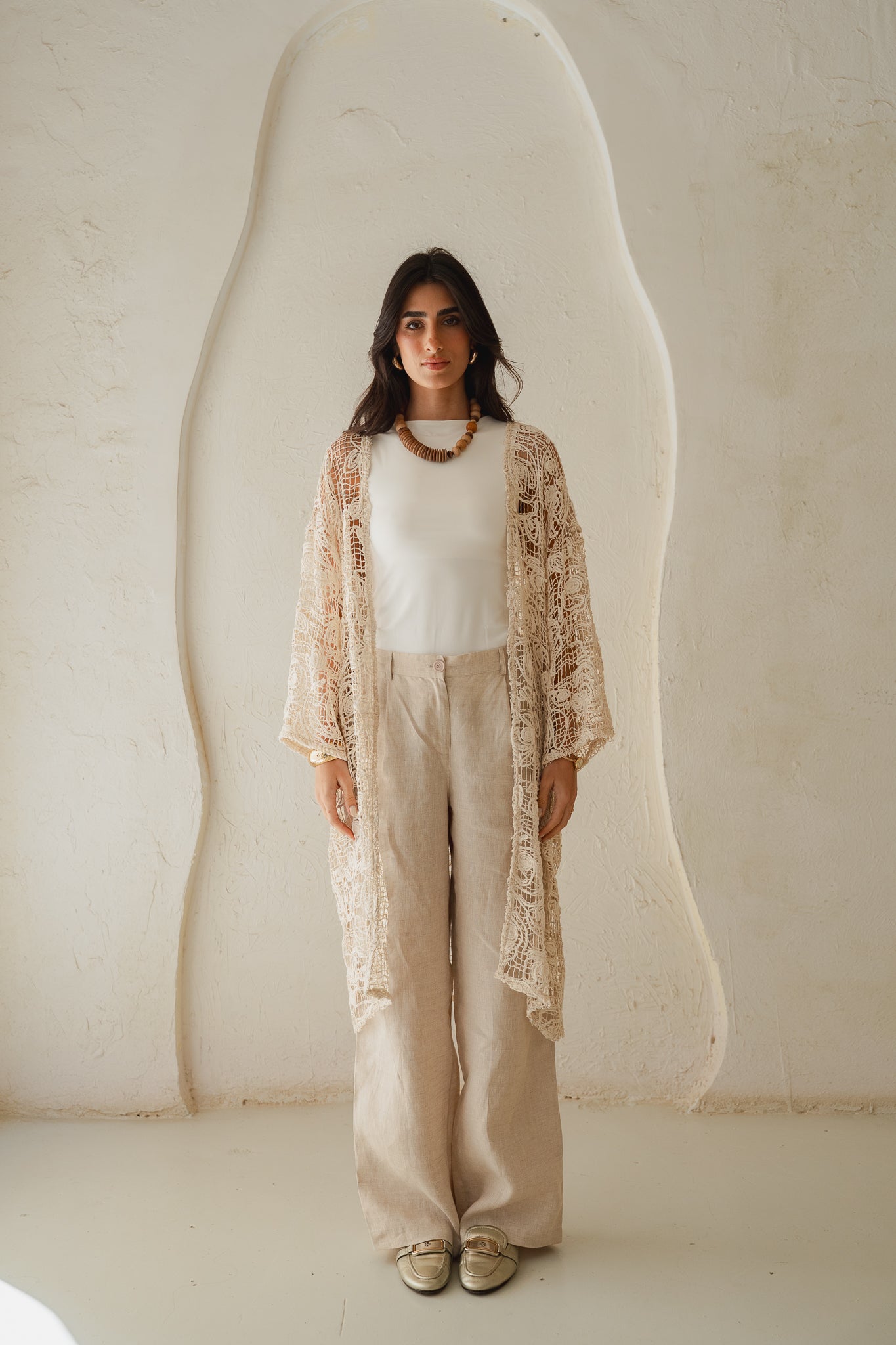 Laced Crochet Cardigan- print 2