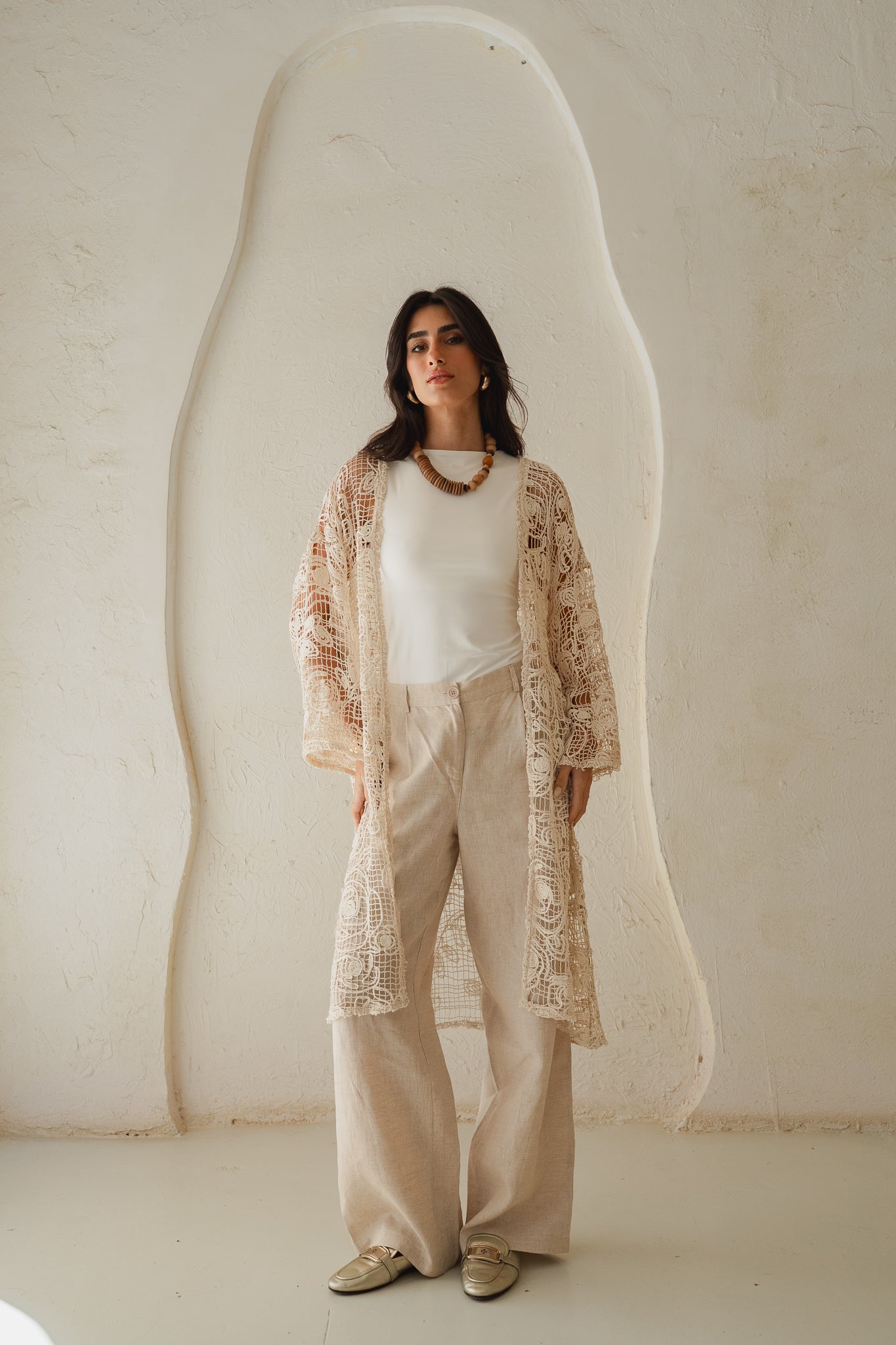 Laced Crochet Cardigan- print 2