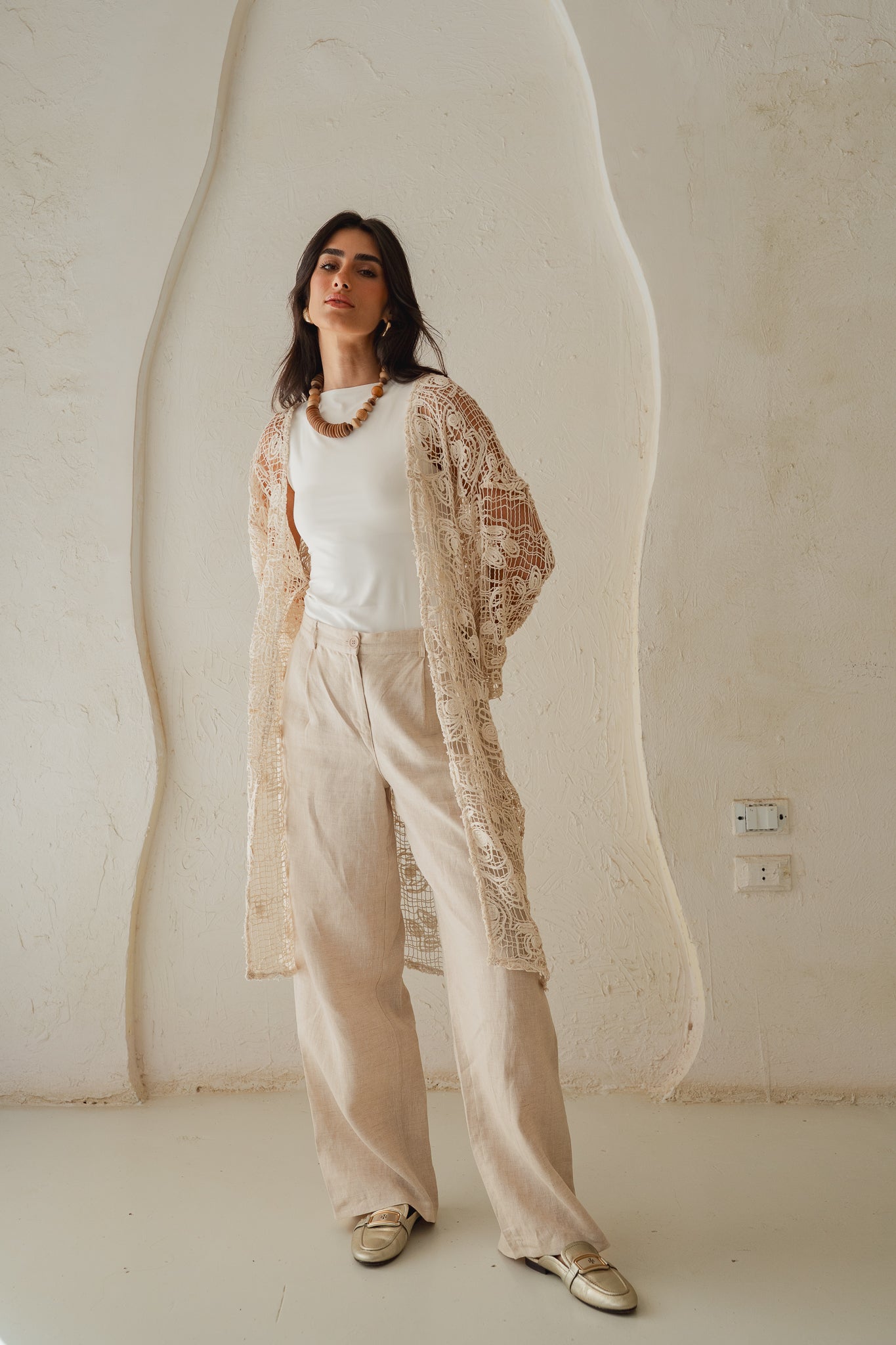 Laced Crochet Cardigan- print 2