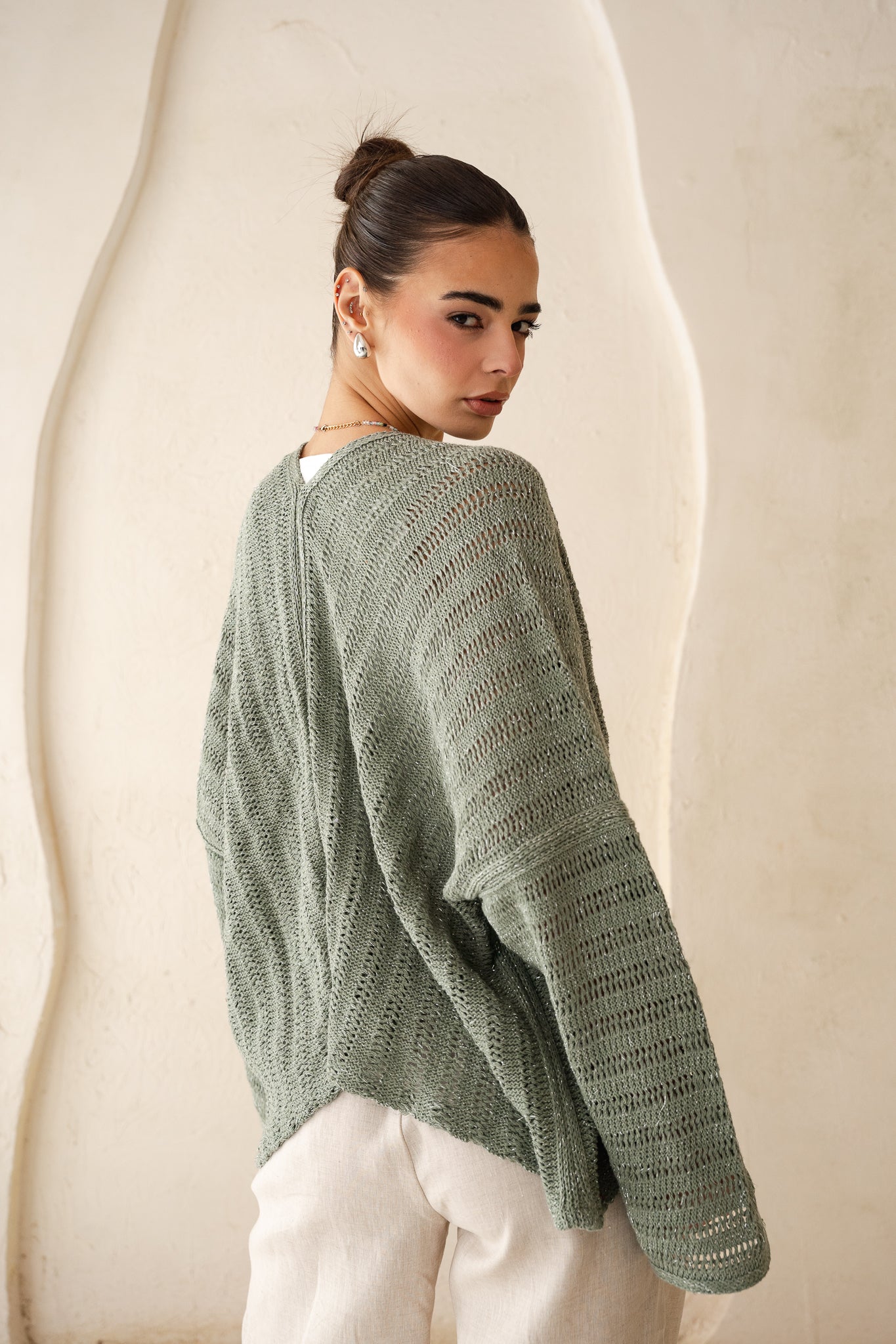 Sunbeam Knit Cardigan in Shimmer Mint