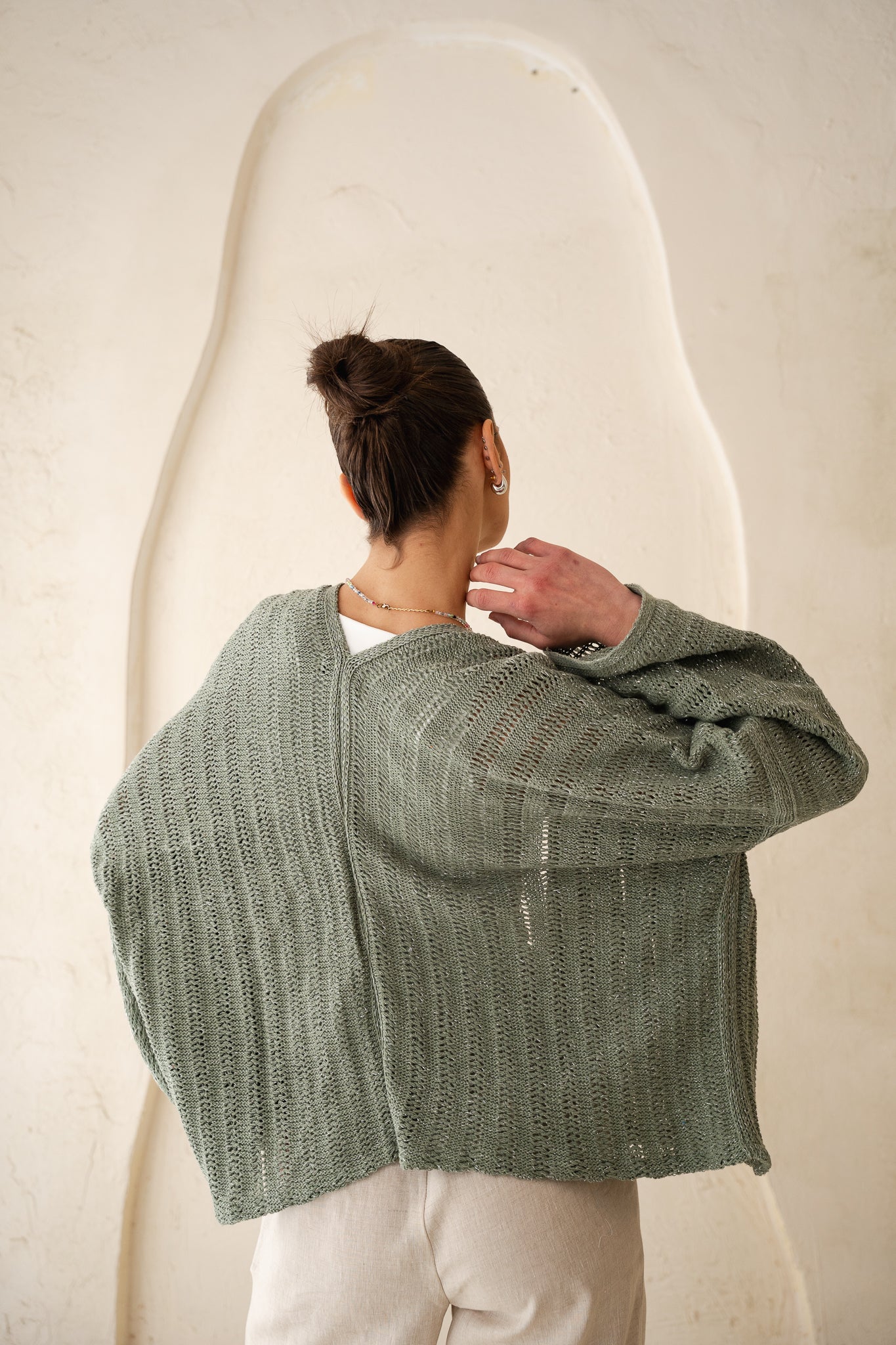 Sunbeam Knit Cardigan in Shimmer Mint