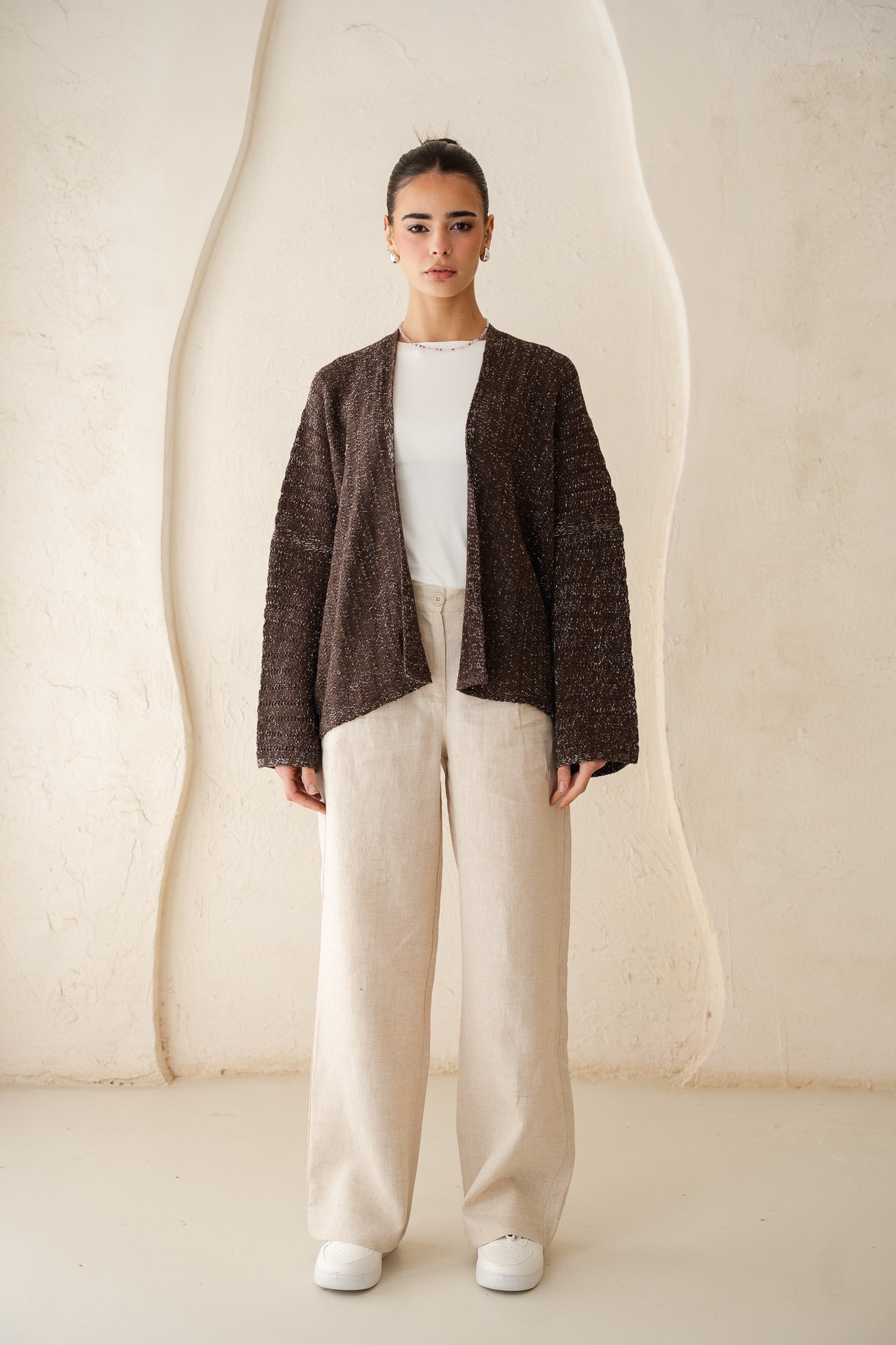 Sunbeam Knit Cardigan in Shimmer Brown