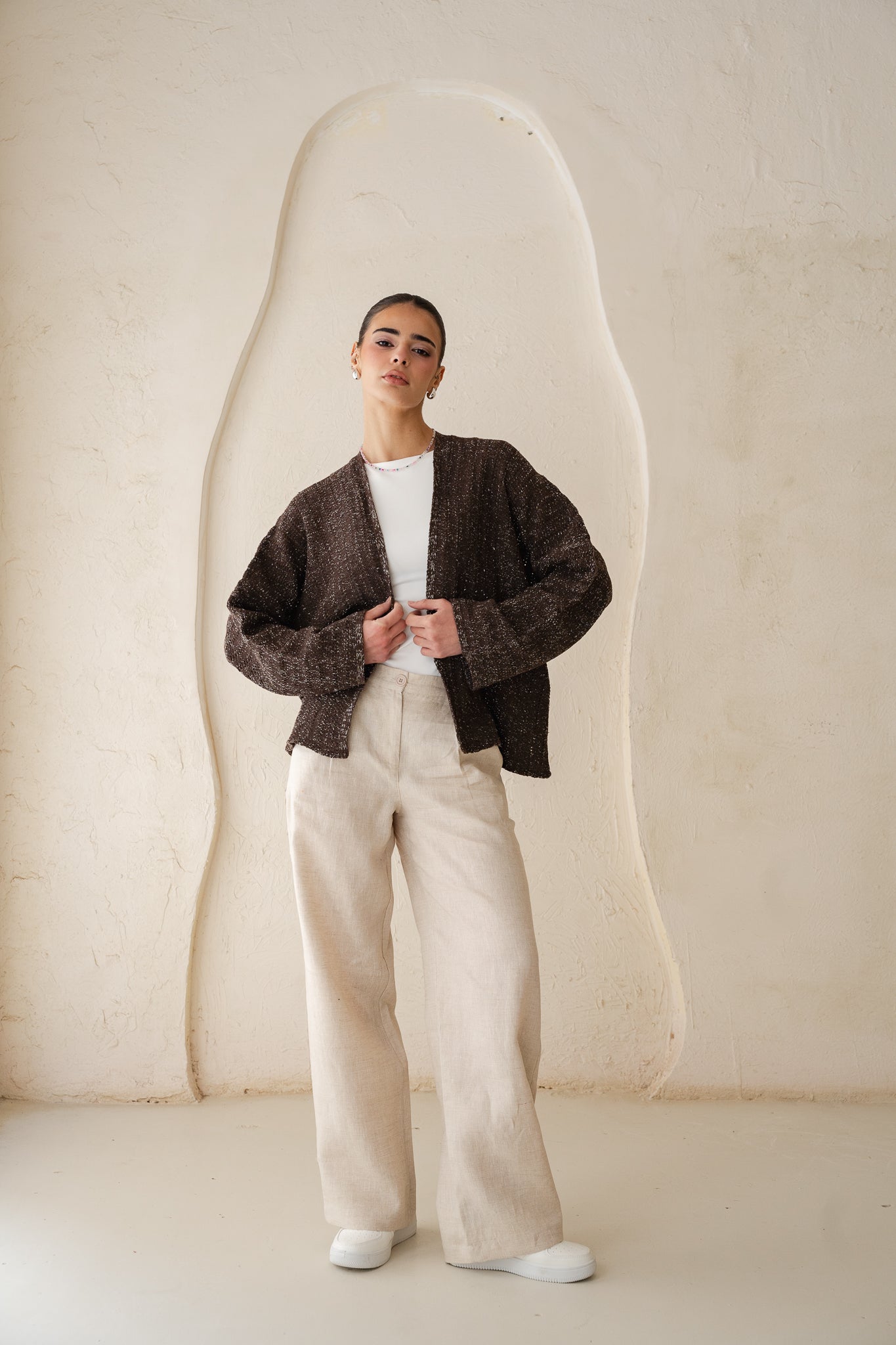 Sunbeam Knit Cardigan in Shimmer Brown
