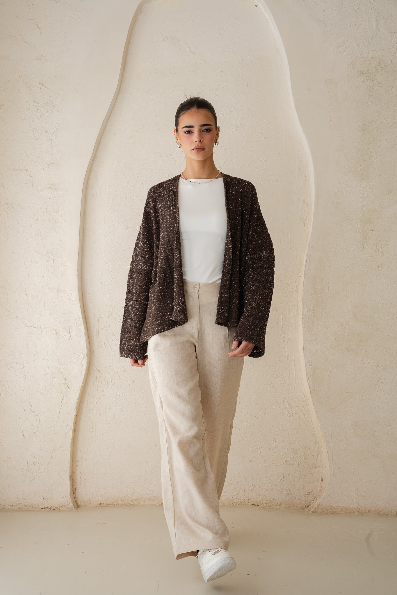 Sunbeam Knit Cardigan in Shimmer Brown