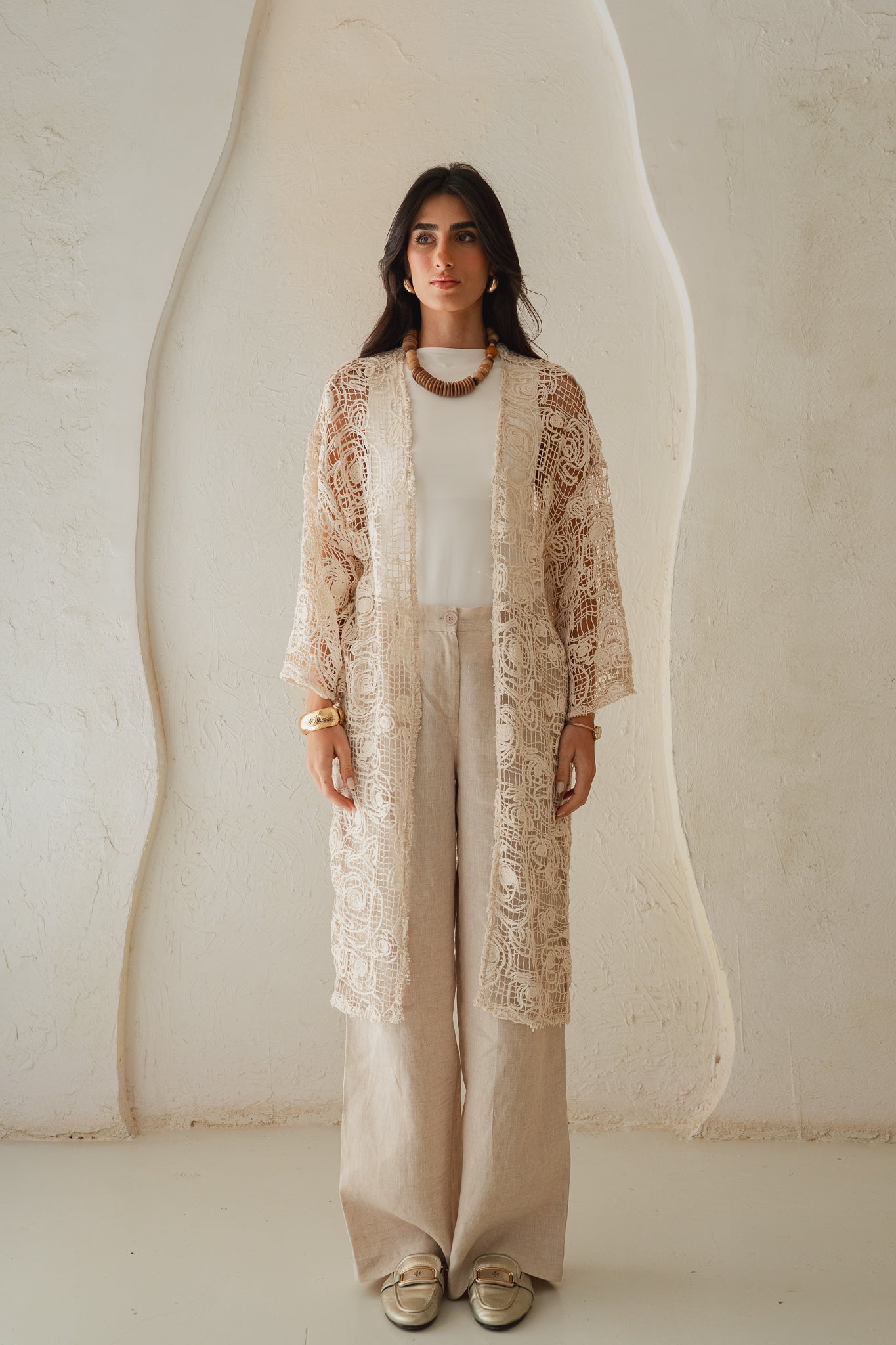 Laced Crochet Cardigan- print 2