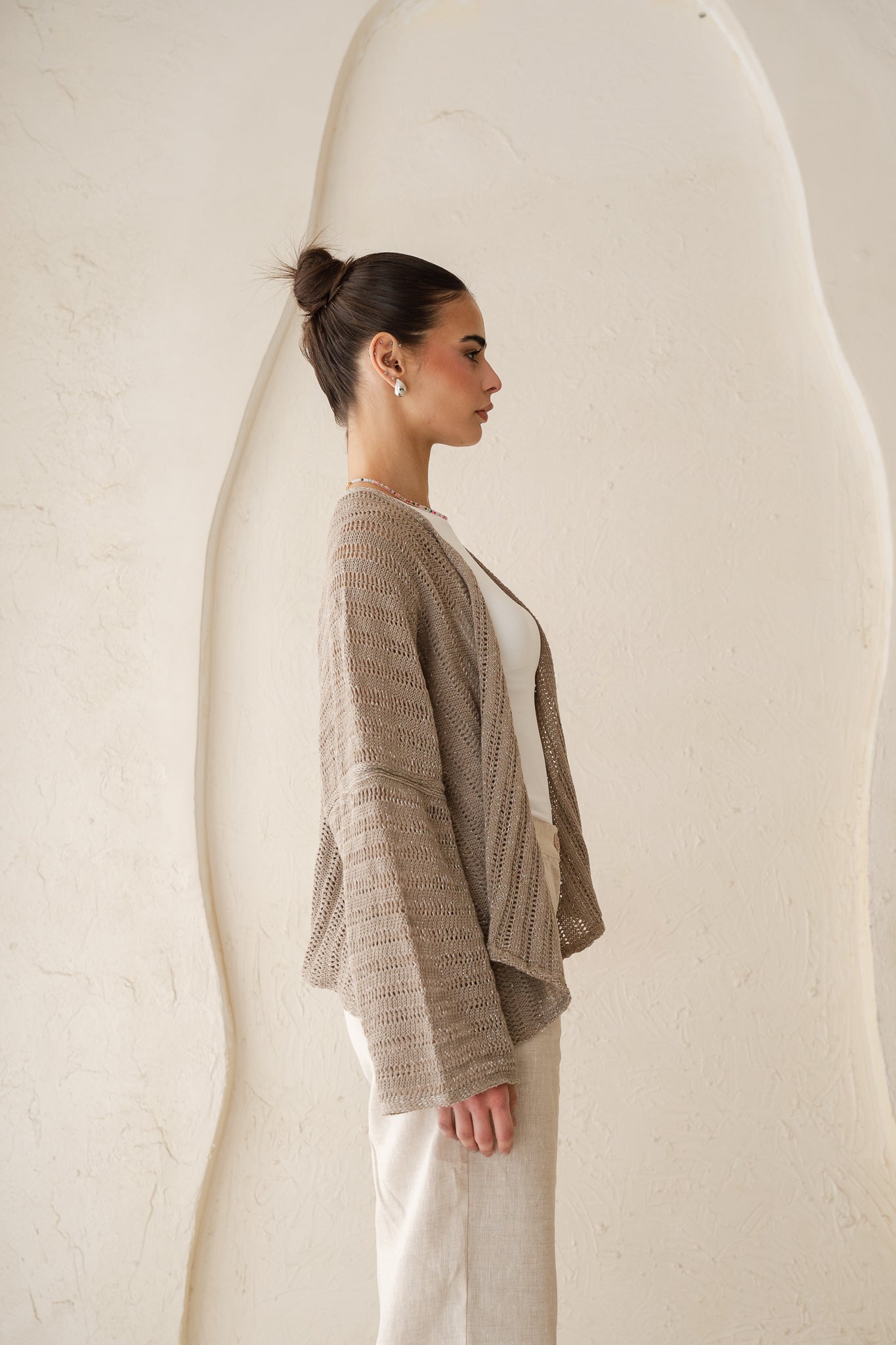 Sunbeam Knit Cardigan in Shimmer Cafe