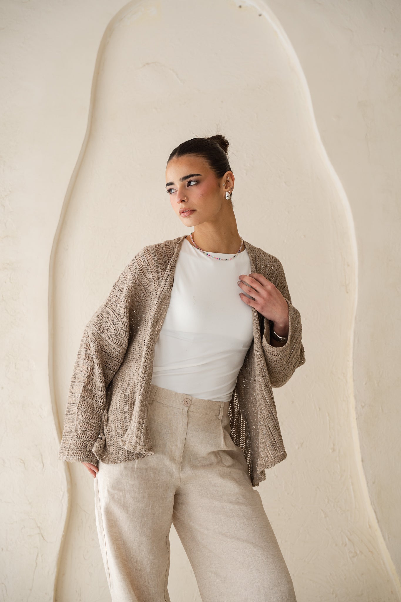 Sunbeam Knit Cardigan in Shimmer Cafe