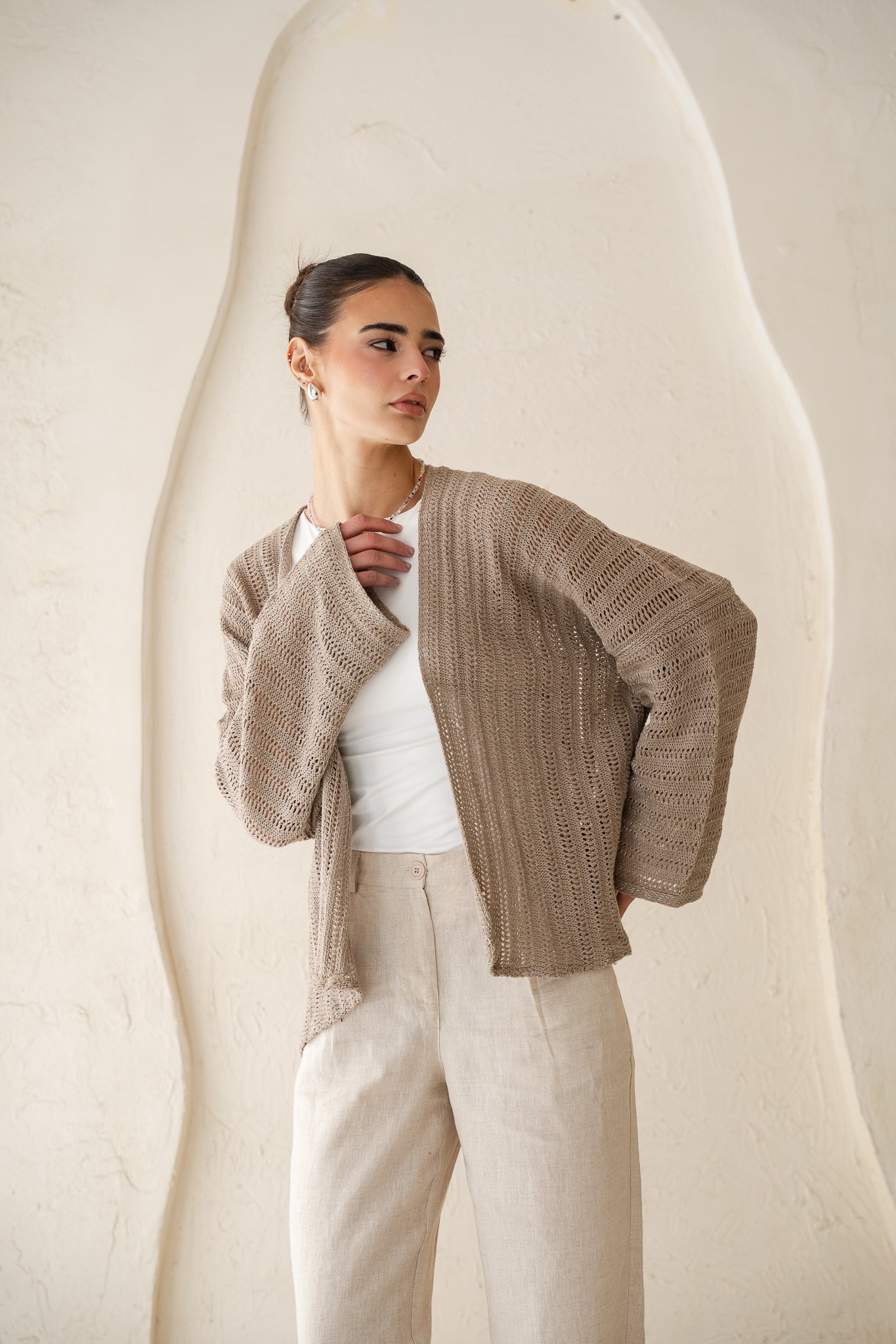 Sunbeam Knit Cardigan in Shimmer Cafe