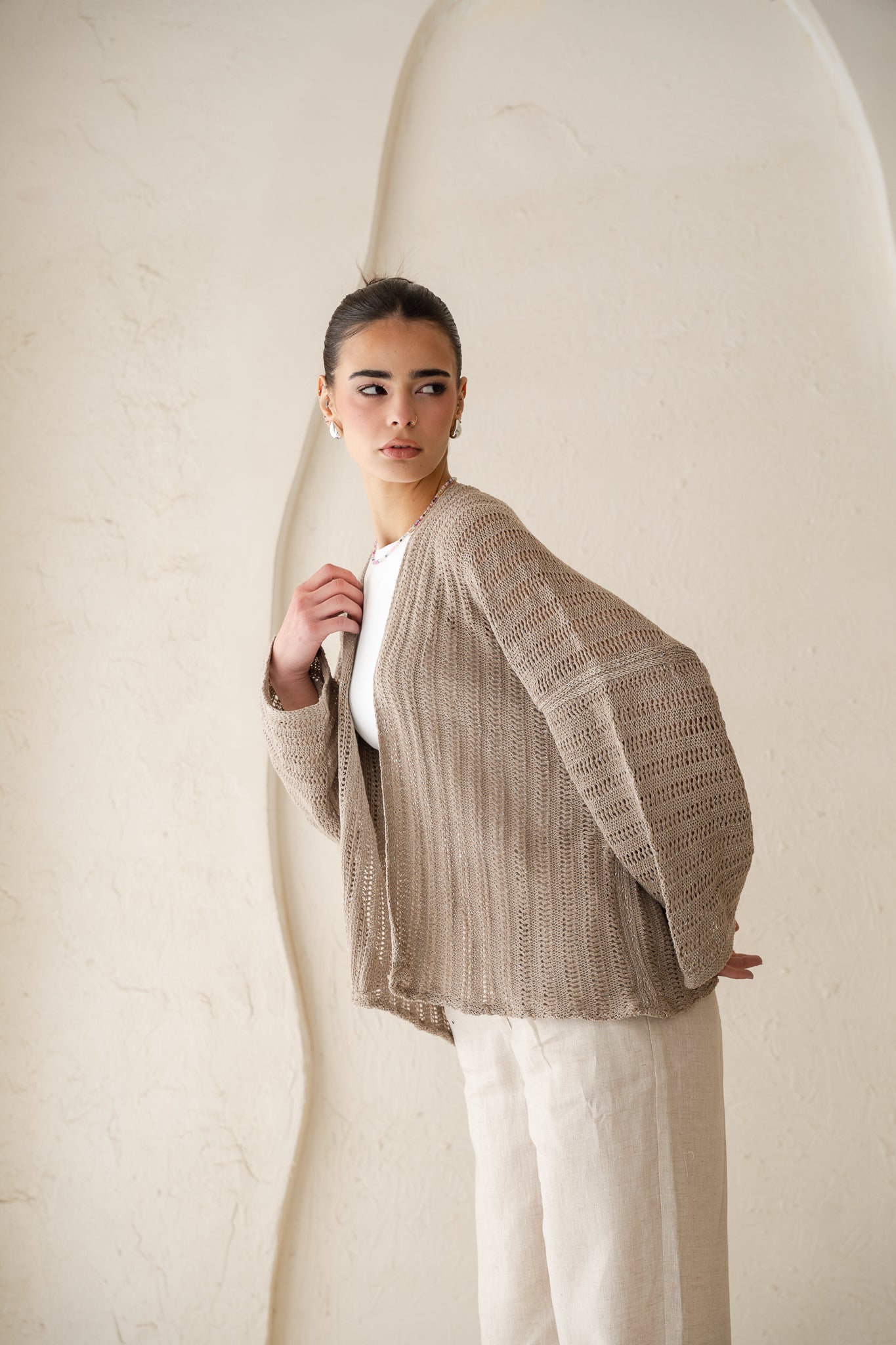 Sunbeam Knit Cardigan in Shimmer Cafe