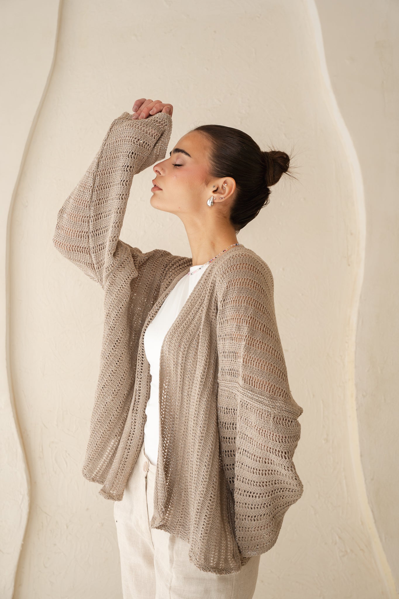 Sunbeam Knit Cardigan in Shimmer Cafe