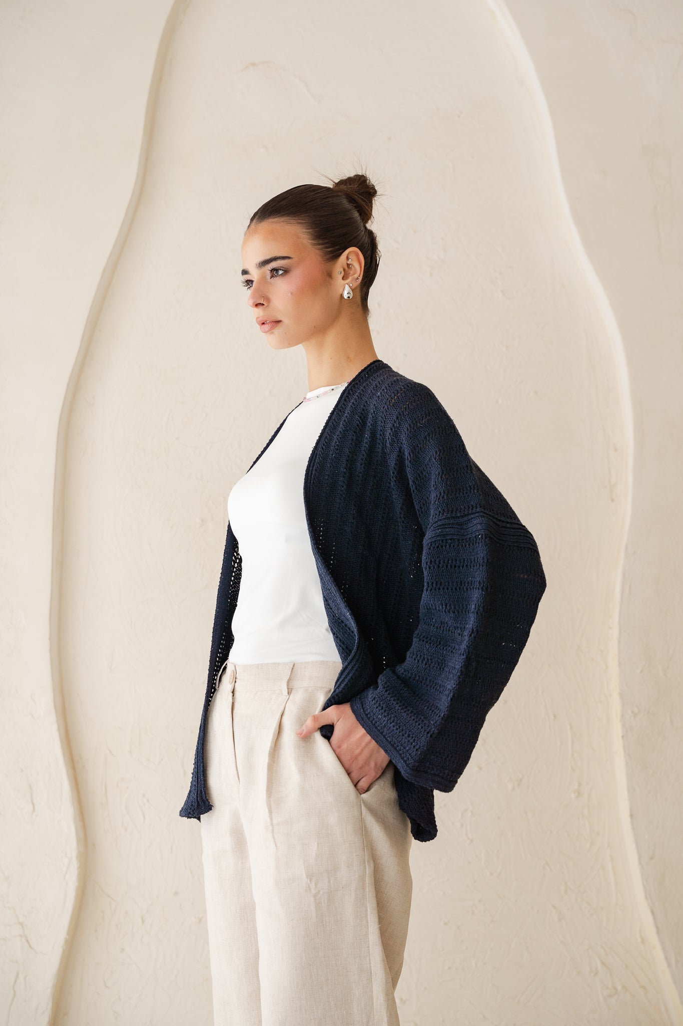 Sunbeam Knit Cardigan in Navy