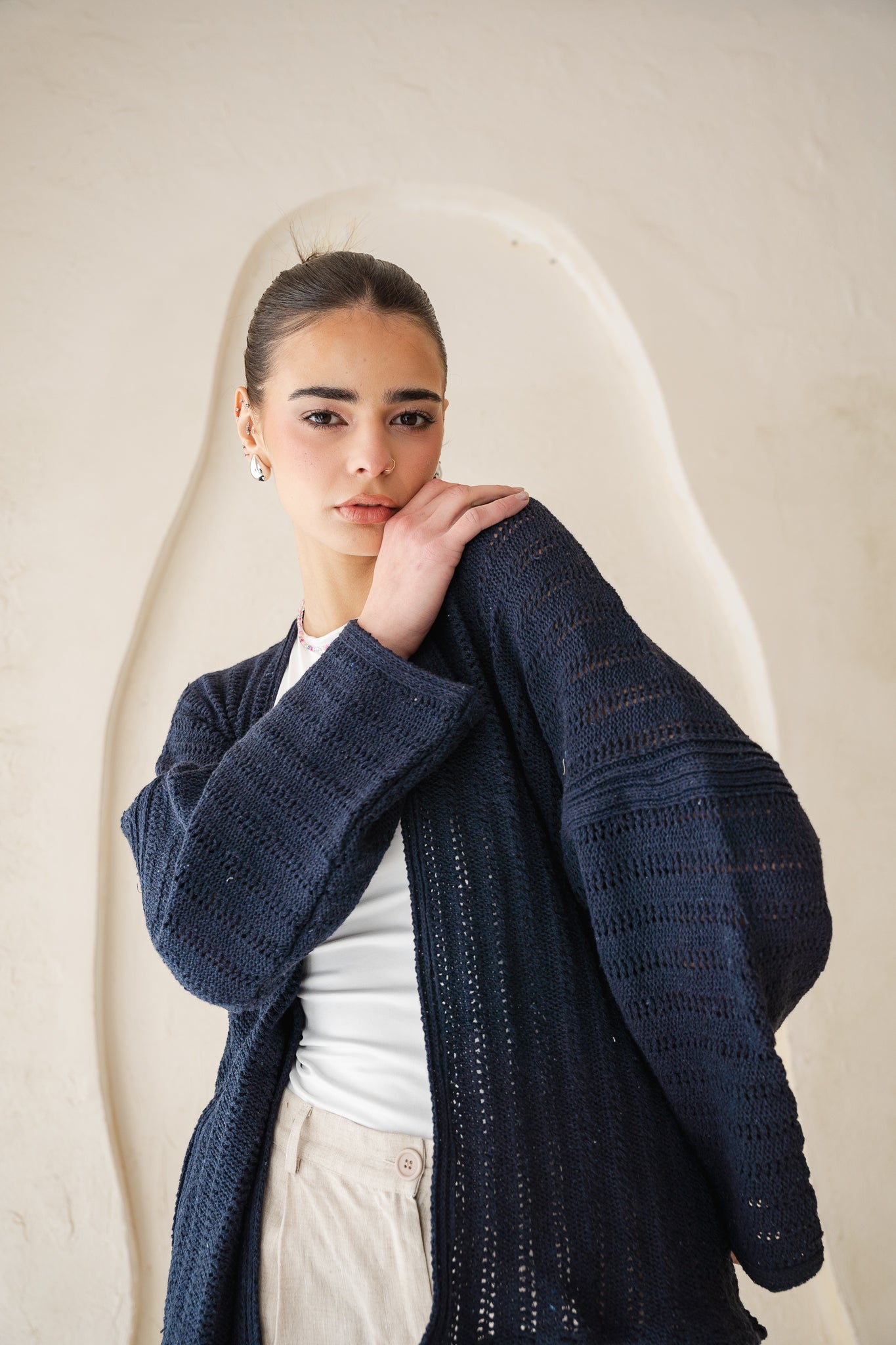 Sunbeam Knit Cardigan in Navy