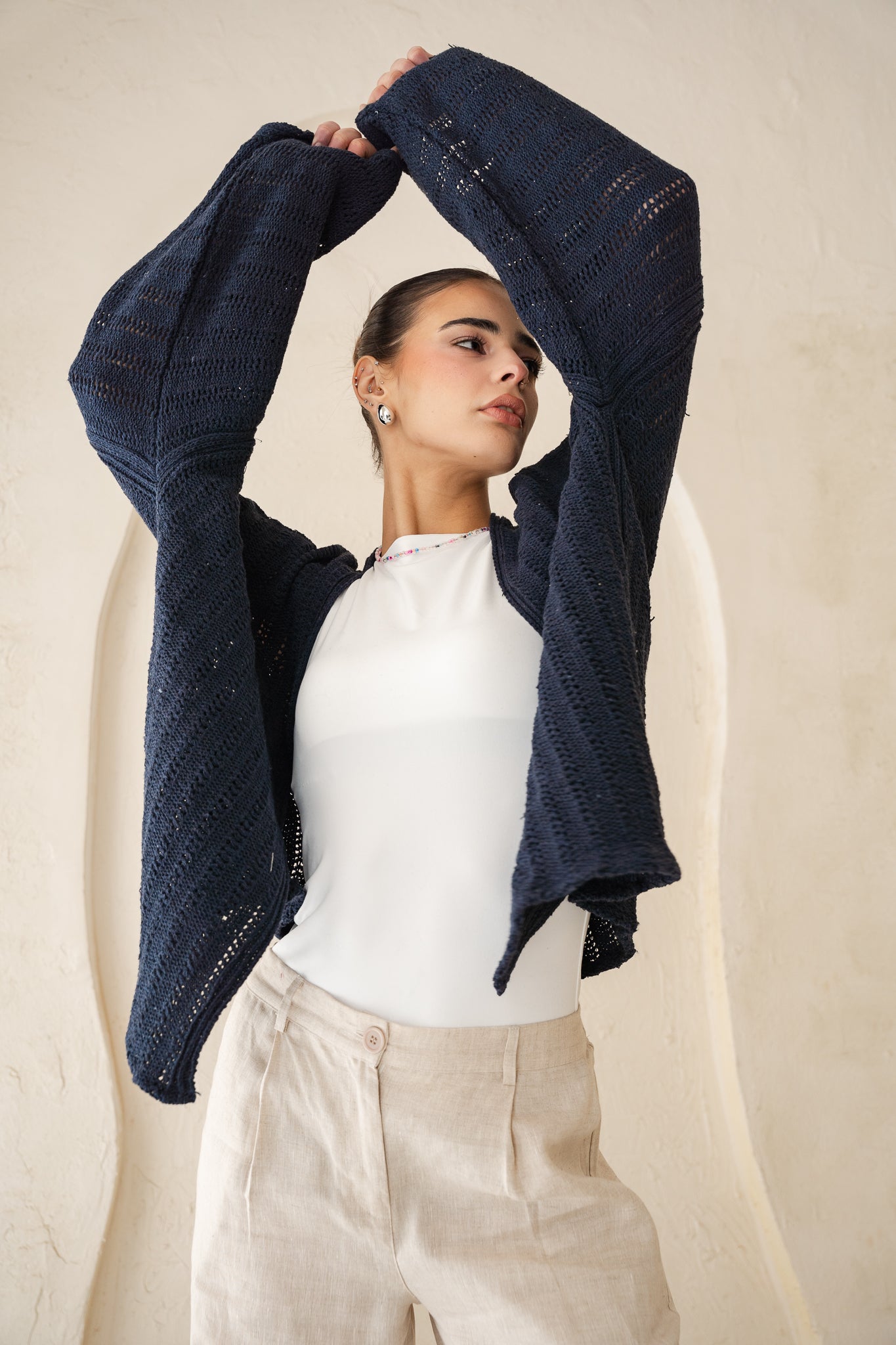Sunbeam Knit Cardigan in Navy