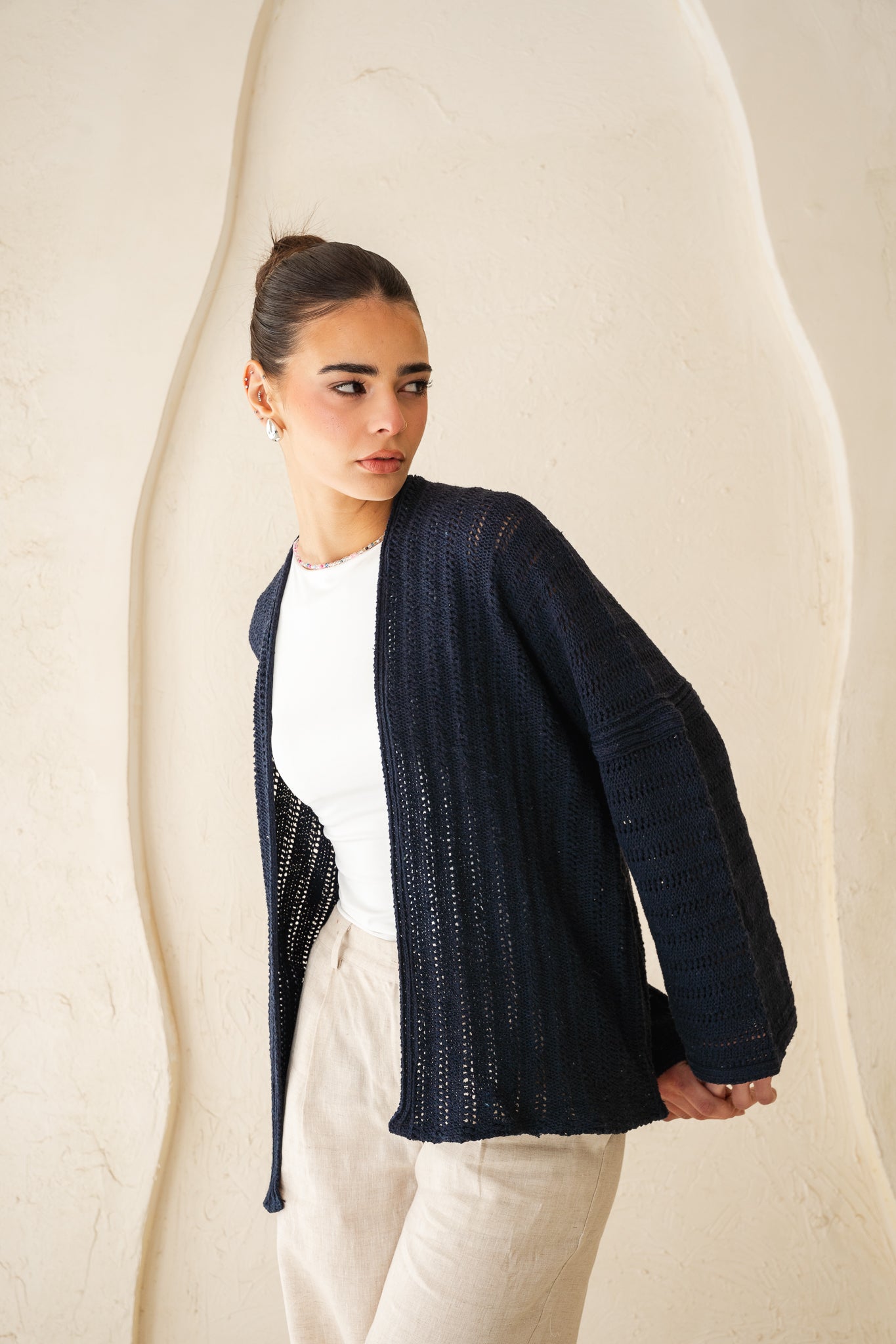 Sunbeam Knit Cardigan in Navy