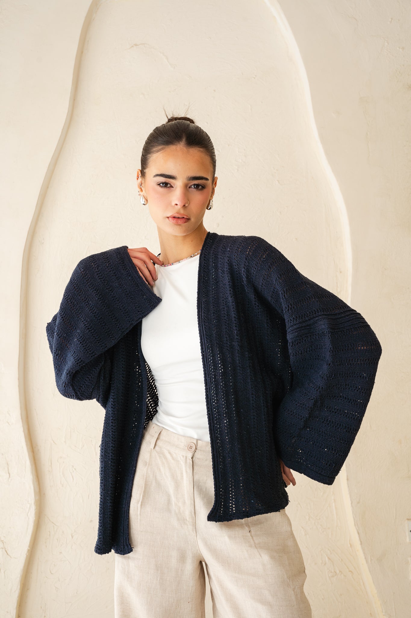 Sunbeam Knit Cardigan in Navy