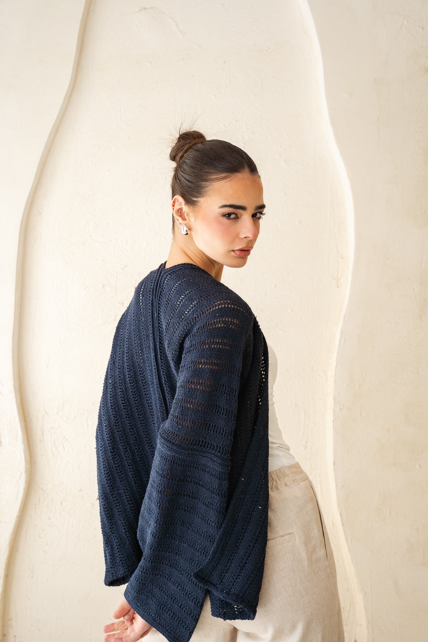 Sunbeam Knit Cardigan in Navy