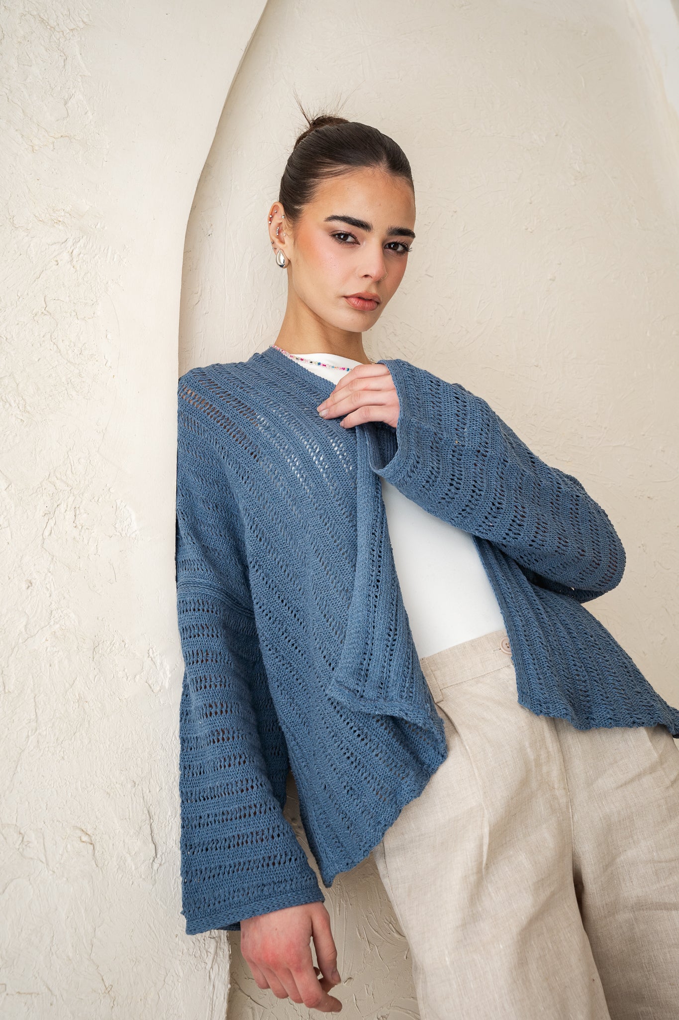 Sunbeam Knit Cardigan in Blue