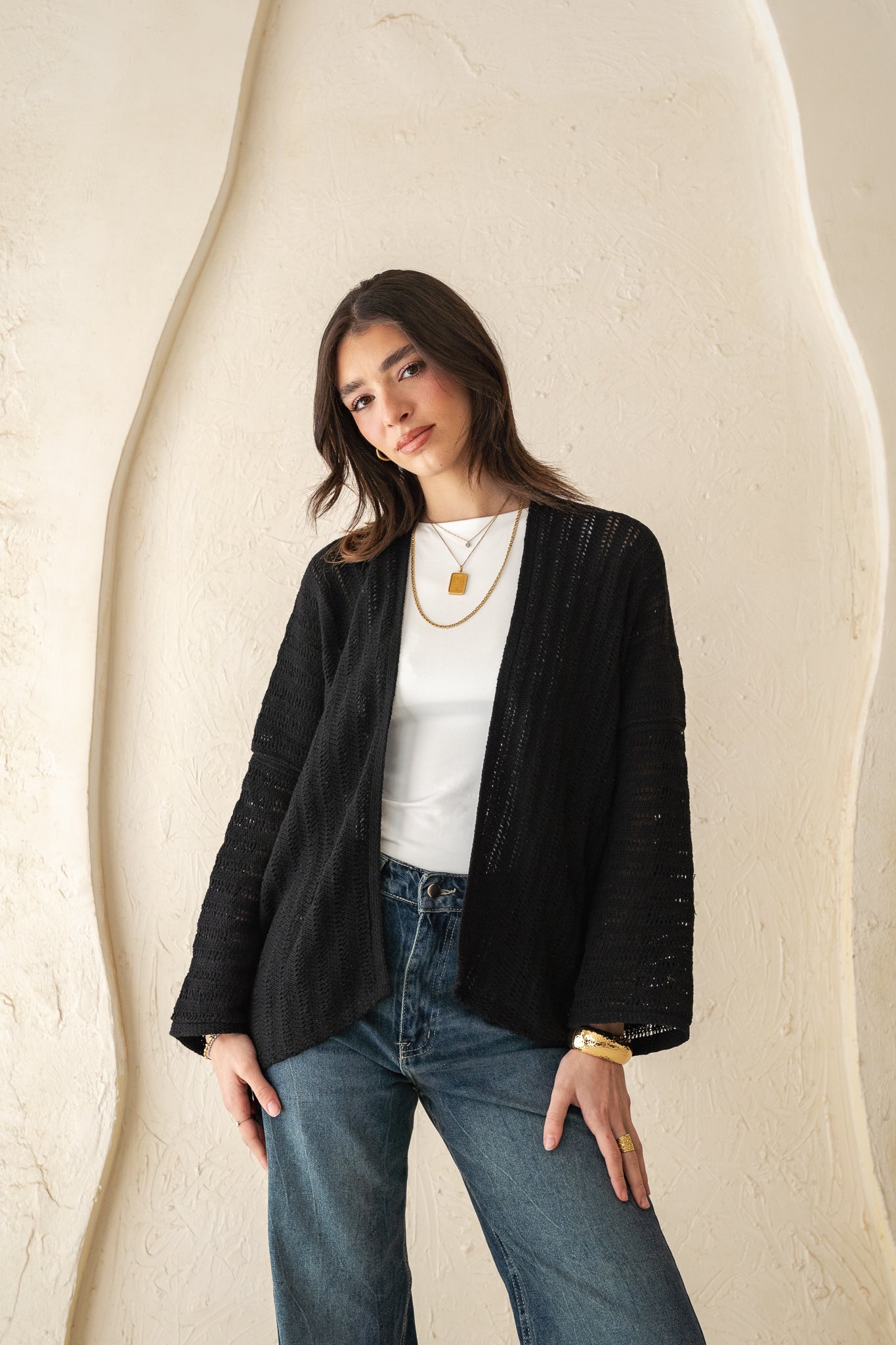 Sunbeam Knit Cardigan in Black