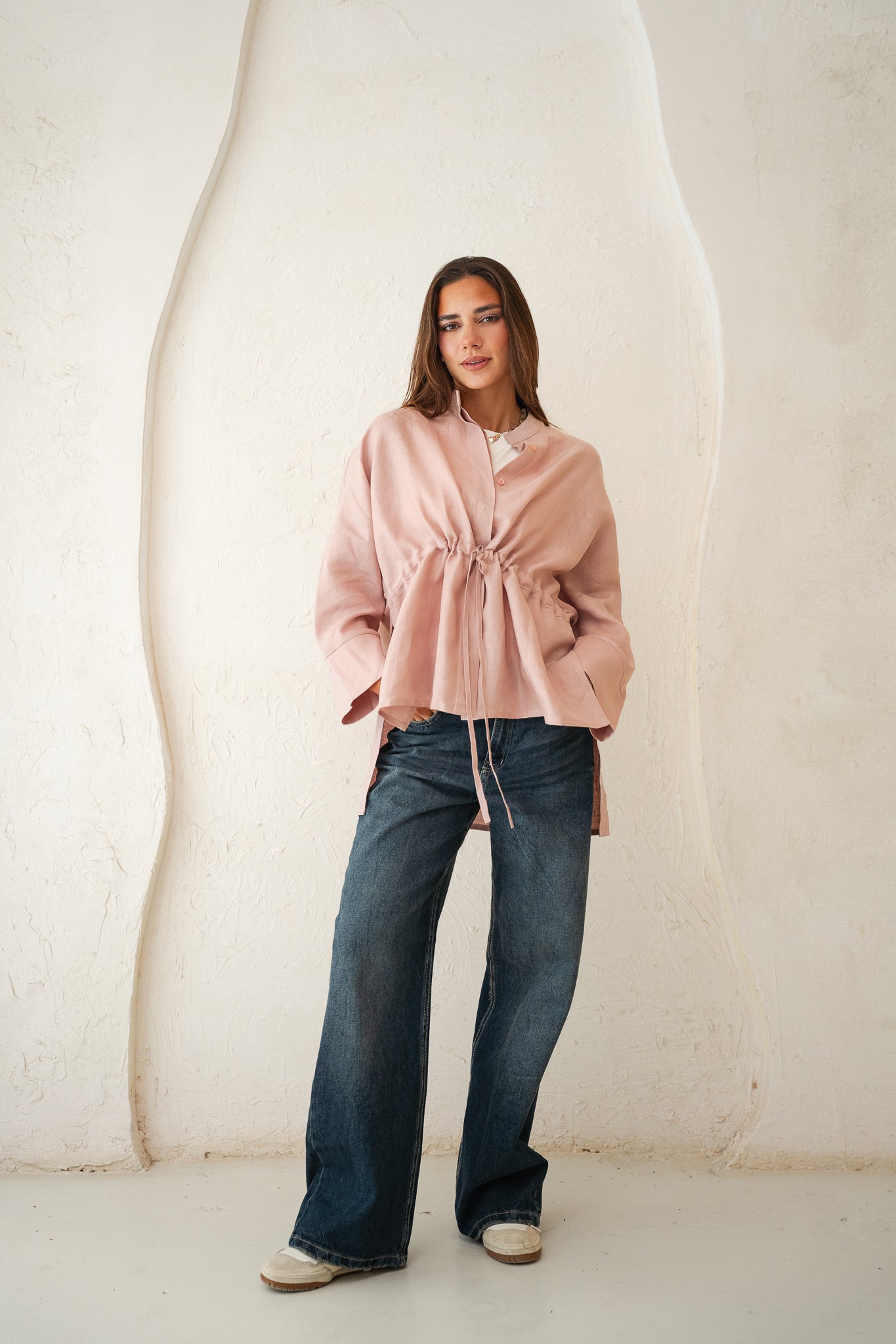 Sun-kissed Linen Blouse in Rose