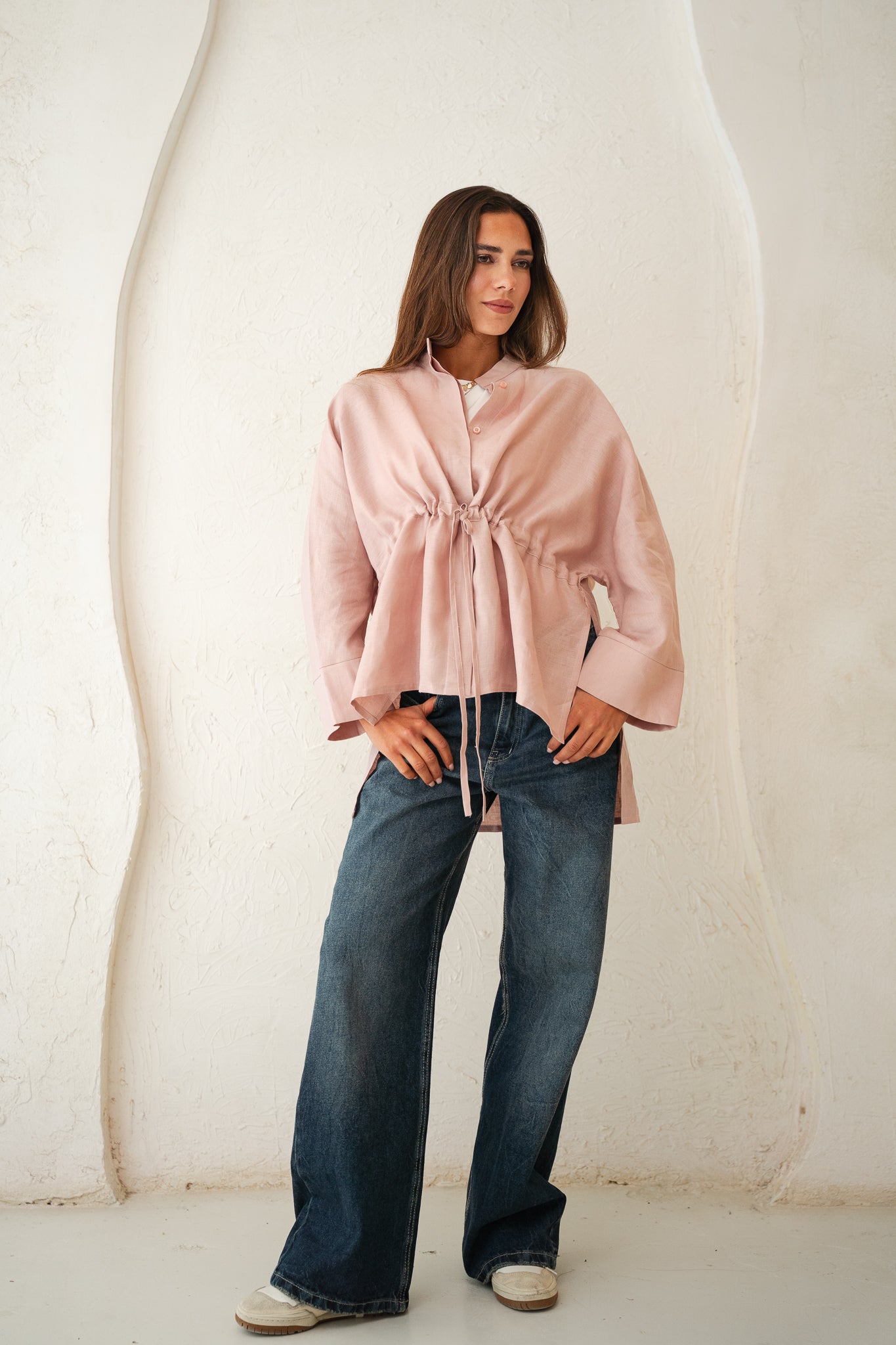Sun-kissed Linen Blouse in Rose