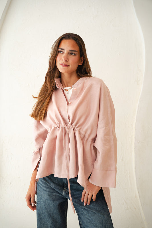Sun-kissed Linen Blouse in Rose