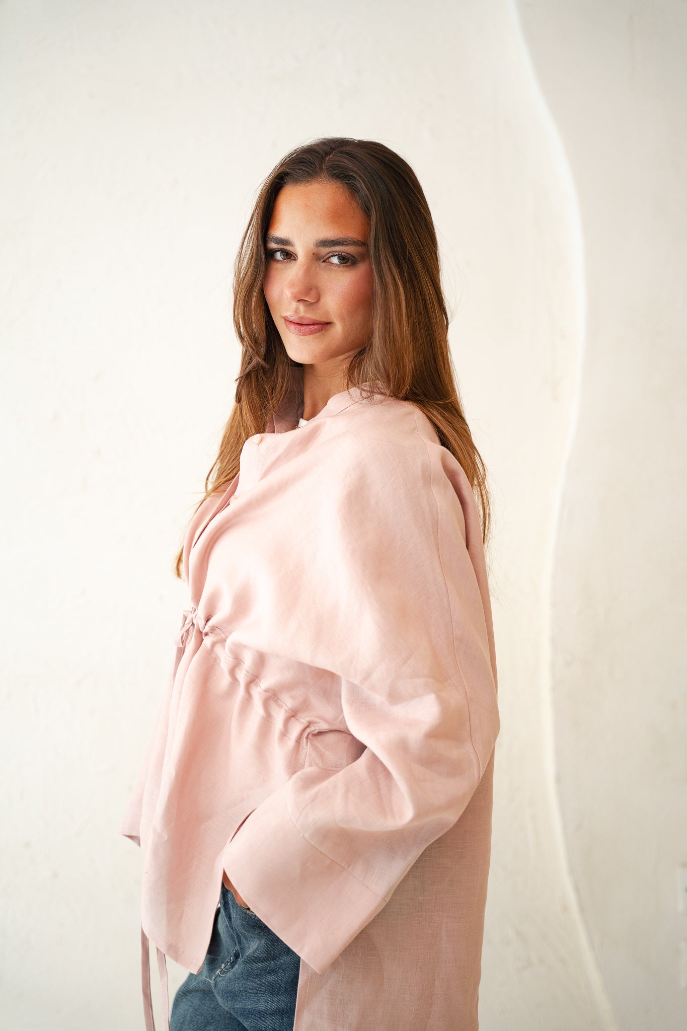 Sun-kissed Linen Blouse in Rose