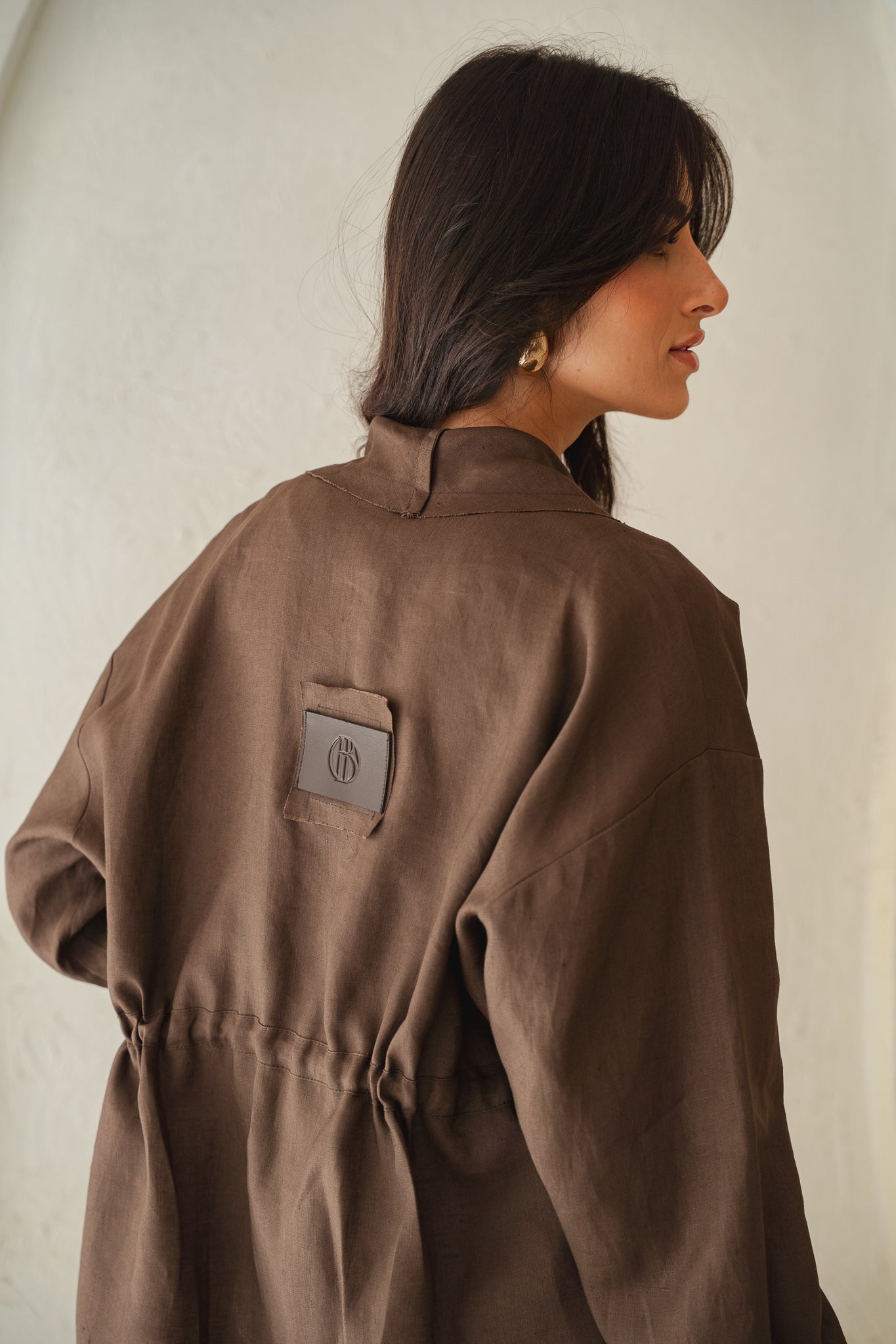 Bitter Sweet Linen Cardigan in Brown