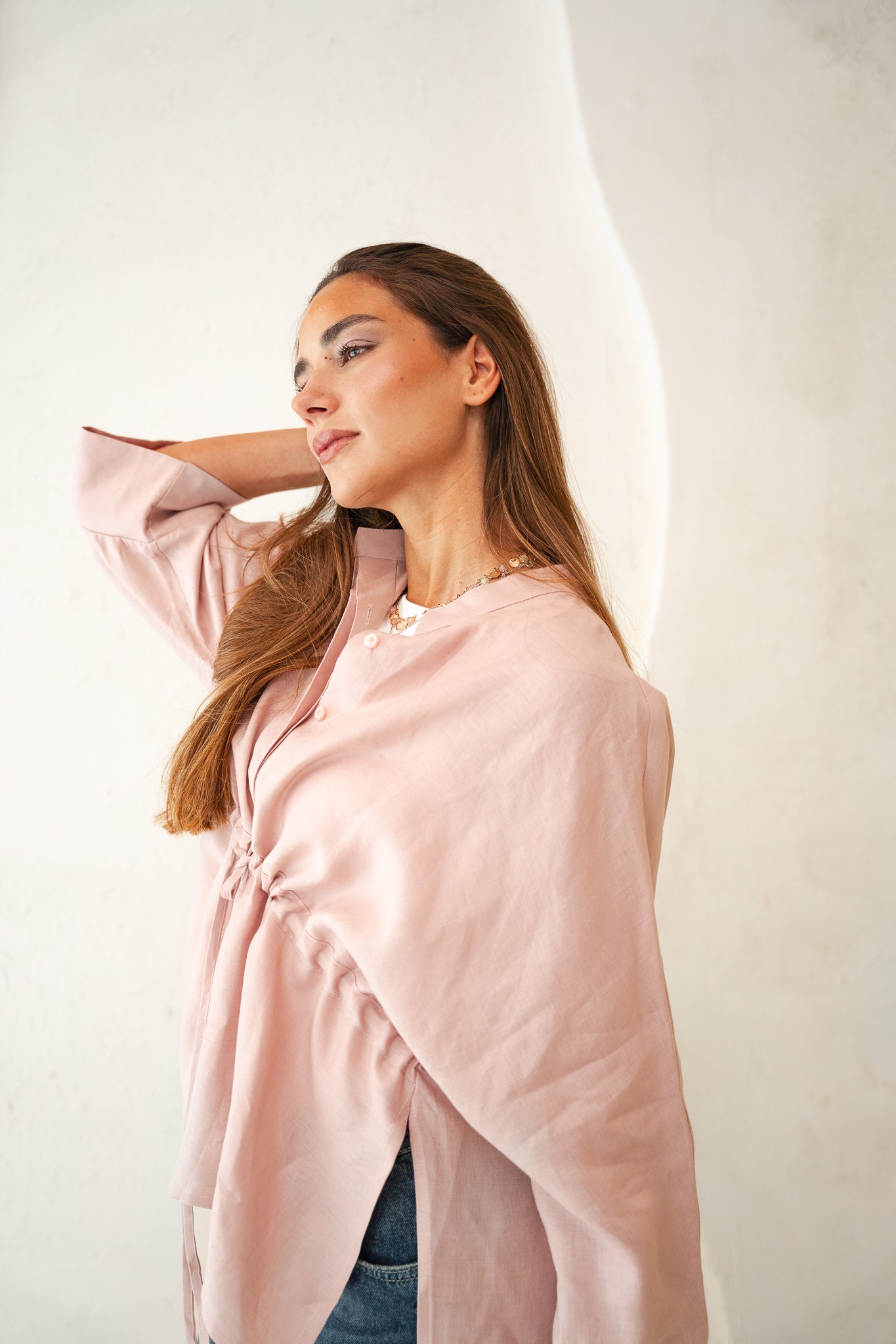 Sun-kissed Linen Blouse in Rose