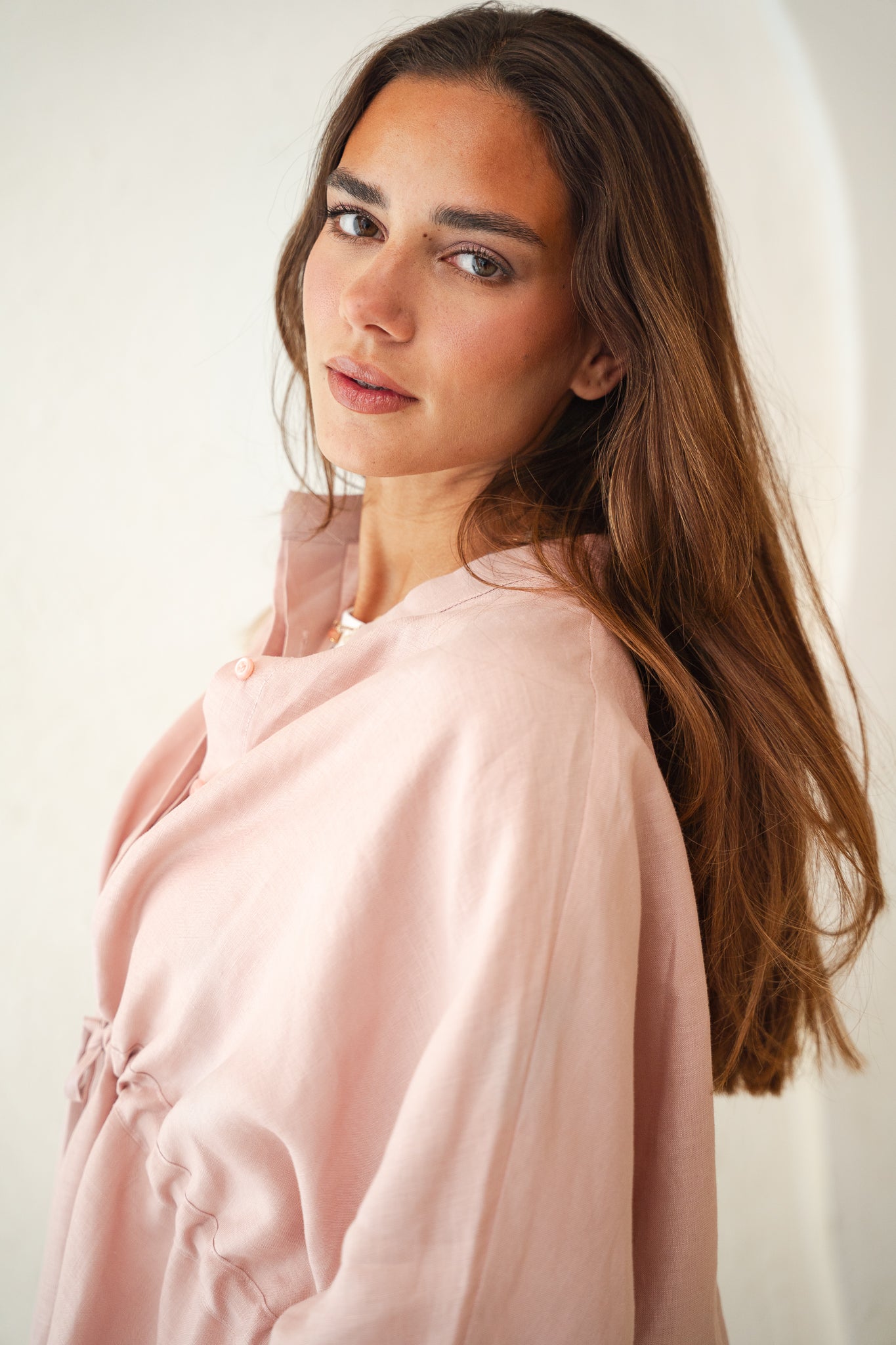 Sun-kissed Linen Blouse in Rose
