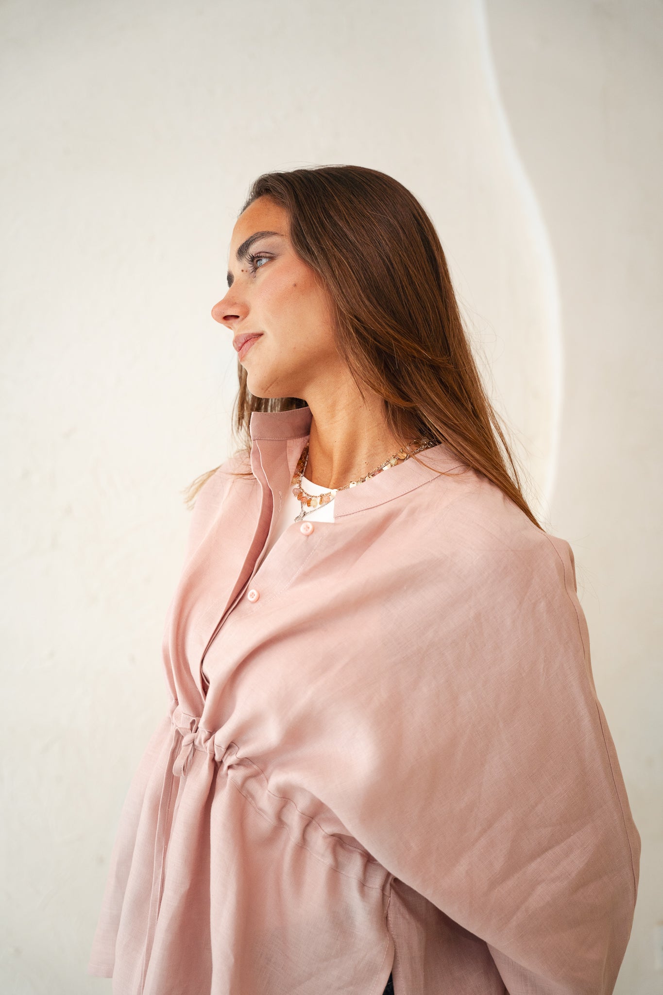Sun-kissed Linen Blouse in Rose