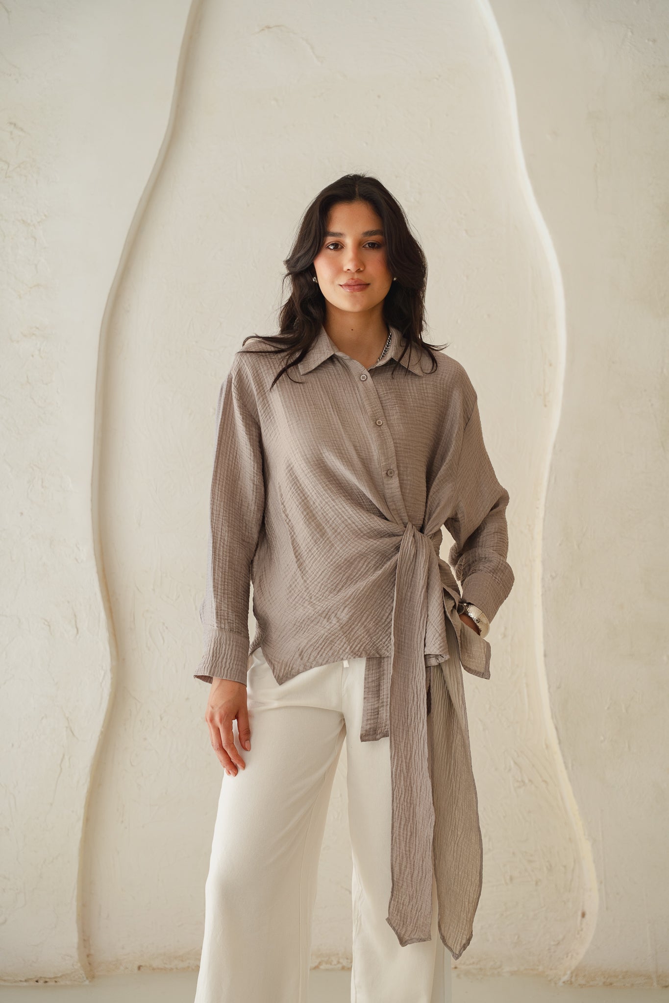 Sideways Blouse in Café