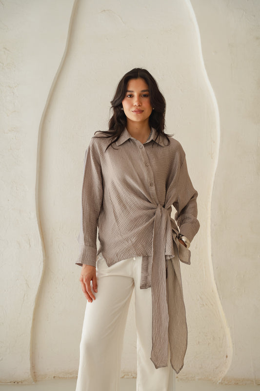Sideways Blouse in Café