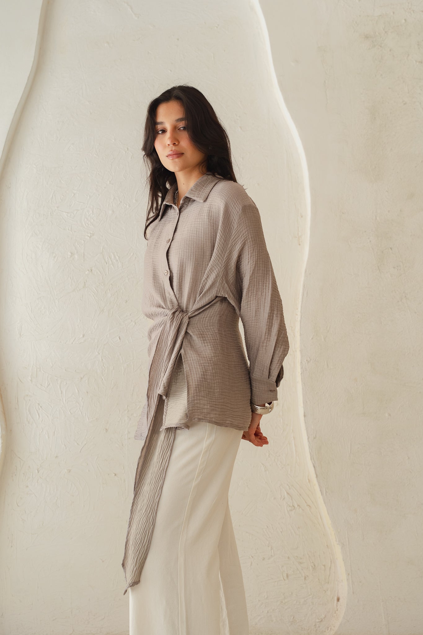 Sideways Blouse in Café